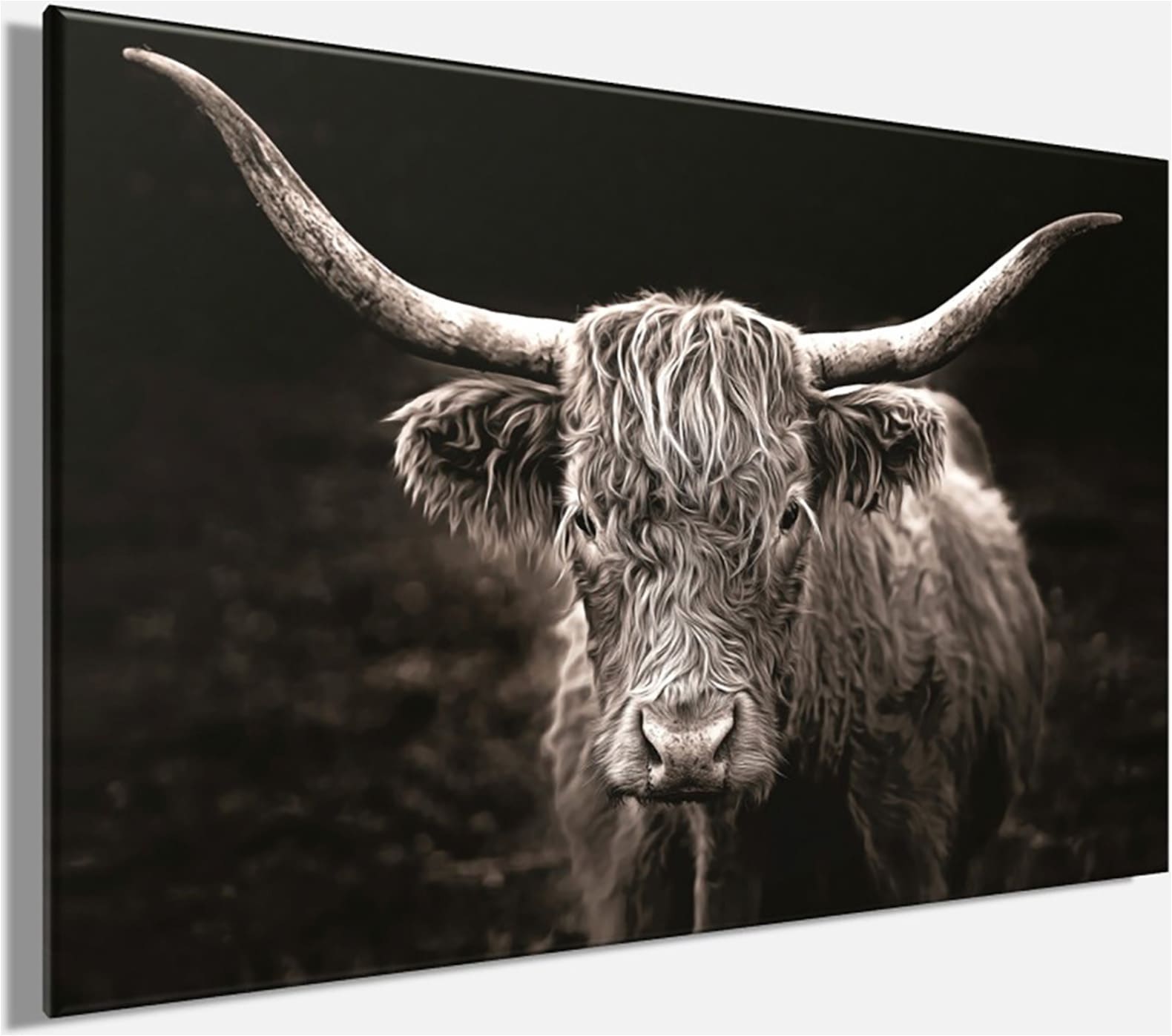 Bönninghoff Leinwandbild »Wandbild HOCHLANDRIND 60x90 cm – Leinwandbild Keilrahmen Deko modern« Kuhbilder 1 Stk. tlg. auf Keilrahmen gespannt