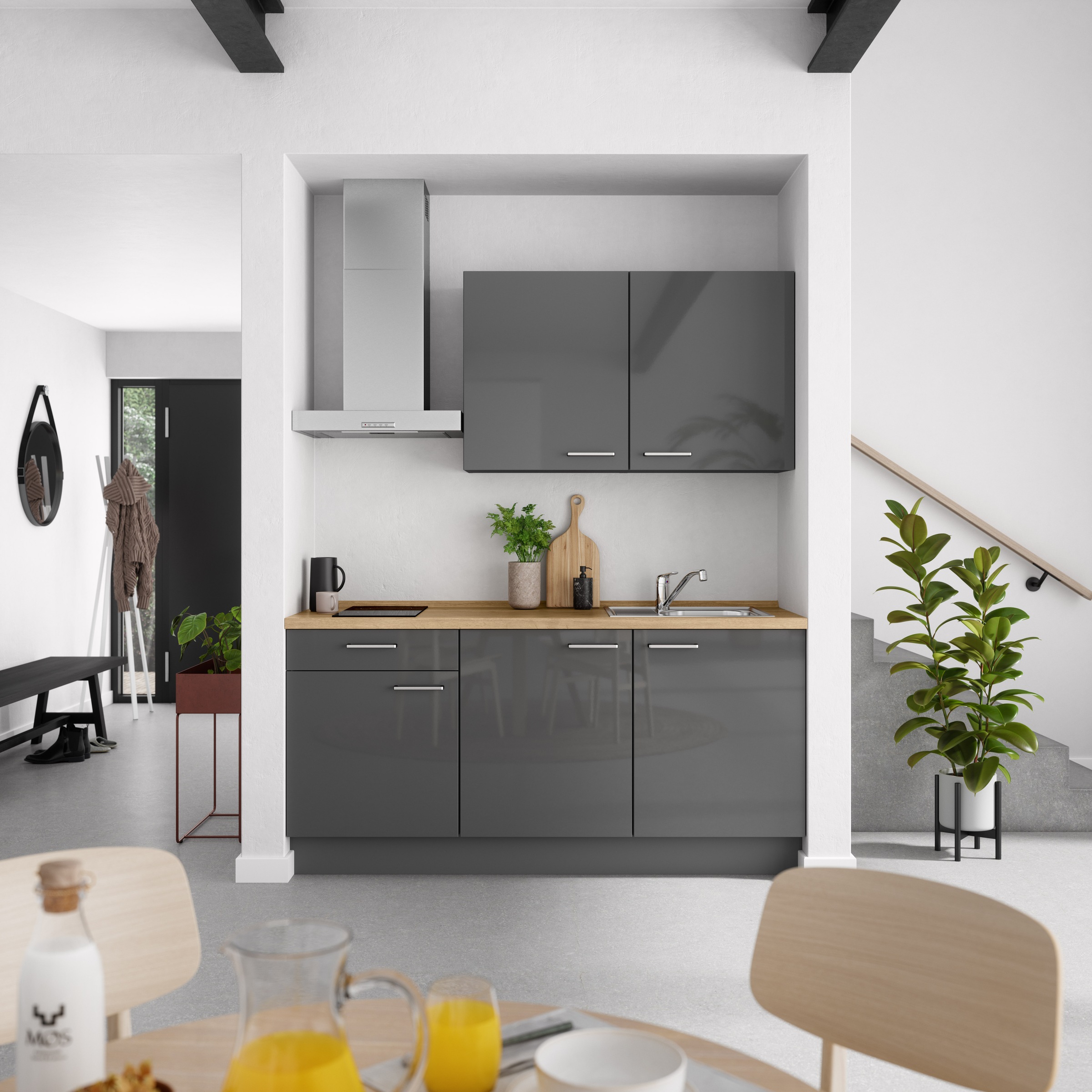 nobilia® Küchenzeile »"Flash I"« vormontiert, Ausrichtung wählbar, Breite 180 cm, wahlw. mit E-Geräten