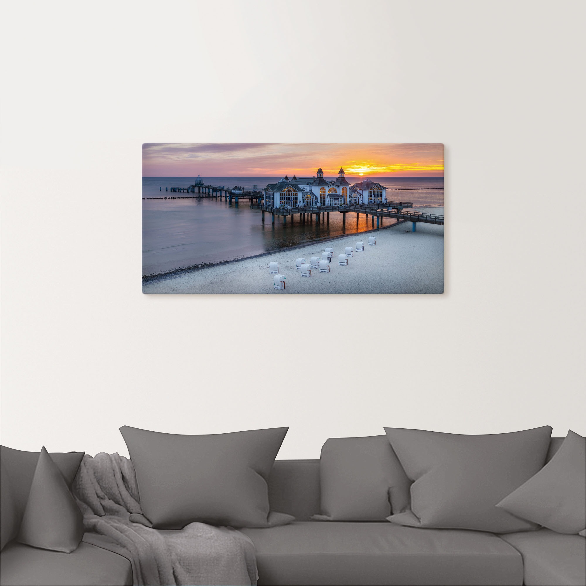 Artland Wandbild »RÜGEN Seebrücke in Sellin Sonnenaufgang« Bilder vom Sonne günstig online kaufen