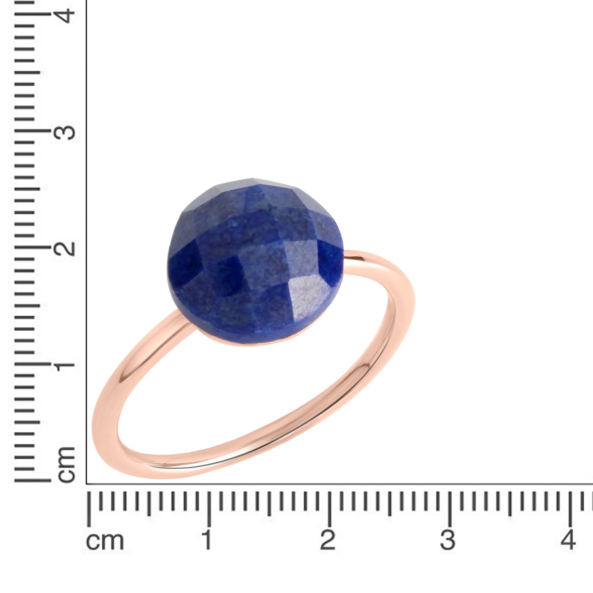 Jamelli Fingerring »Silber 925 rosé-vergoldet mit einem echten Lapislazuli 9x9,5mm«