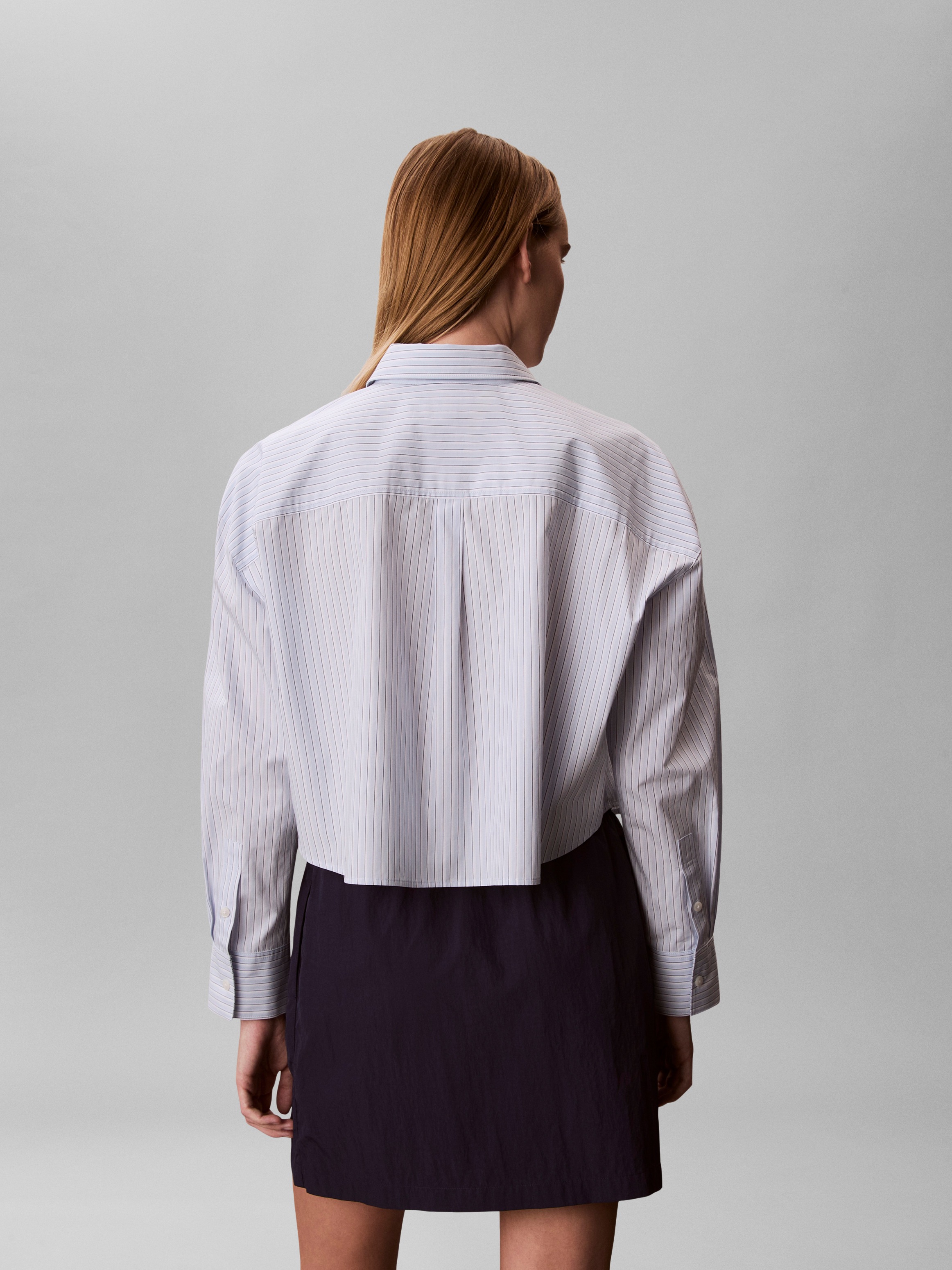 Calvin Klein Jeans Hemdbluse »COTTON POPLIN CROPPED« Regular fit mit normalem Hemdkragen