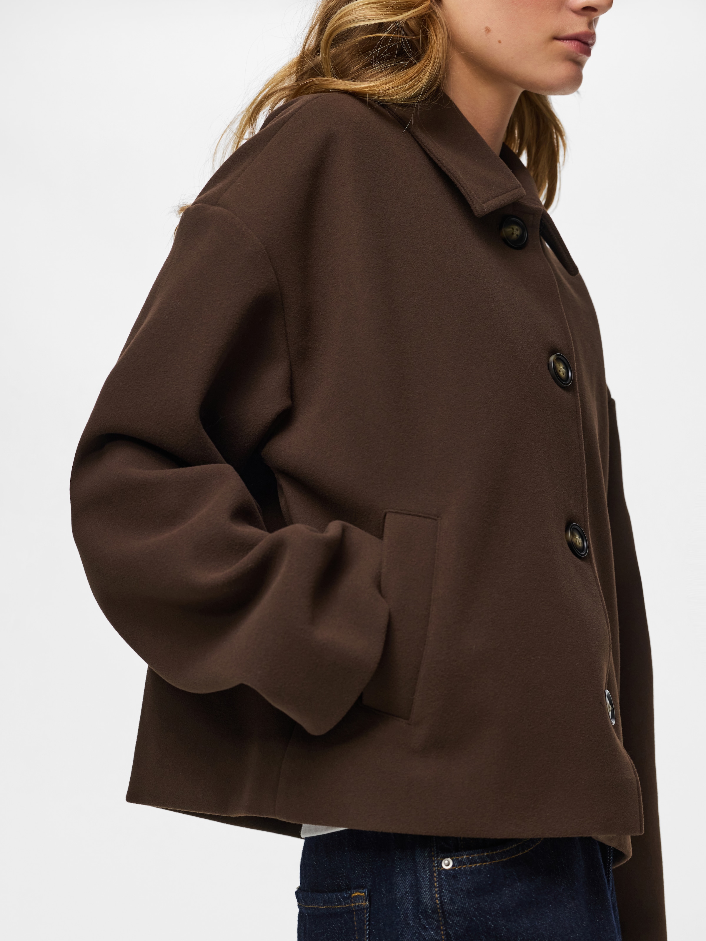 pieces Kurzjacke »PCAYA SHORT COAT NOOS BC« Kunstfaser