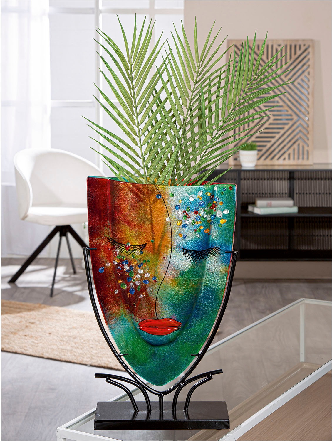 Casablanca by Gilde Tischvase »Gesichtsvase oval Violet lila H. 49 cm«, (1 günstig online kaufen