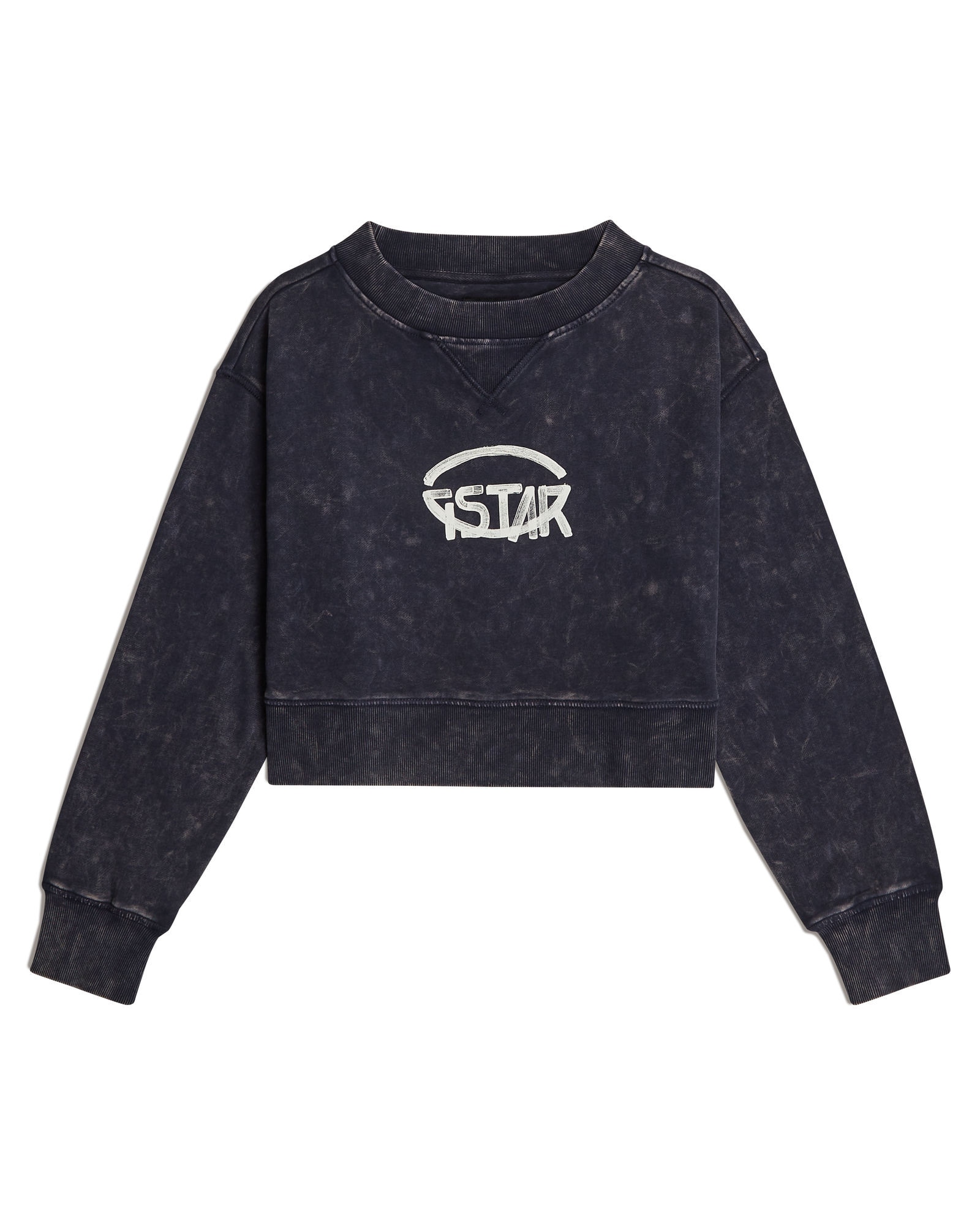 G-STAR Longpullover »Overdyed Cropped Logo Loose Sweatshirt«