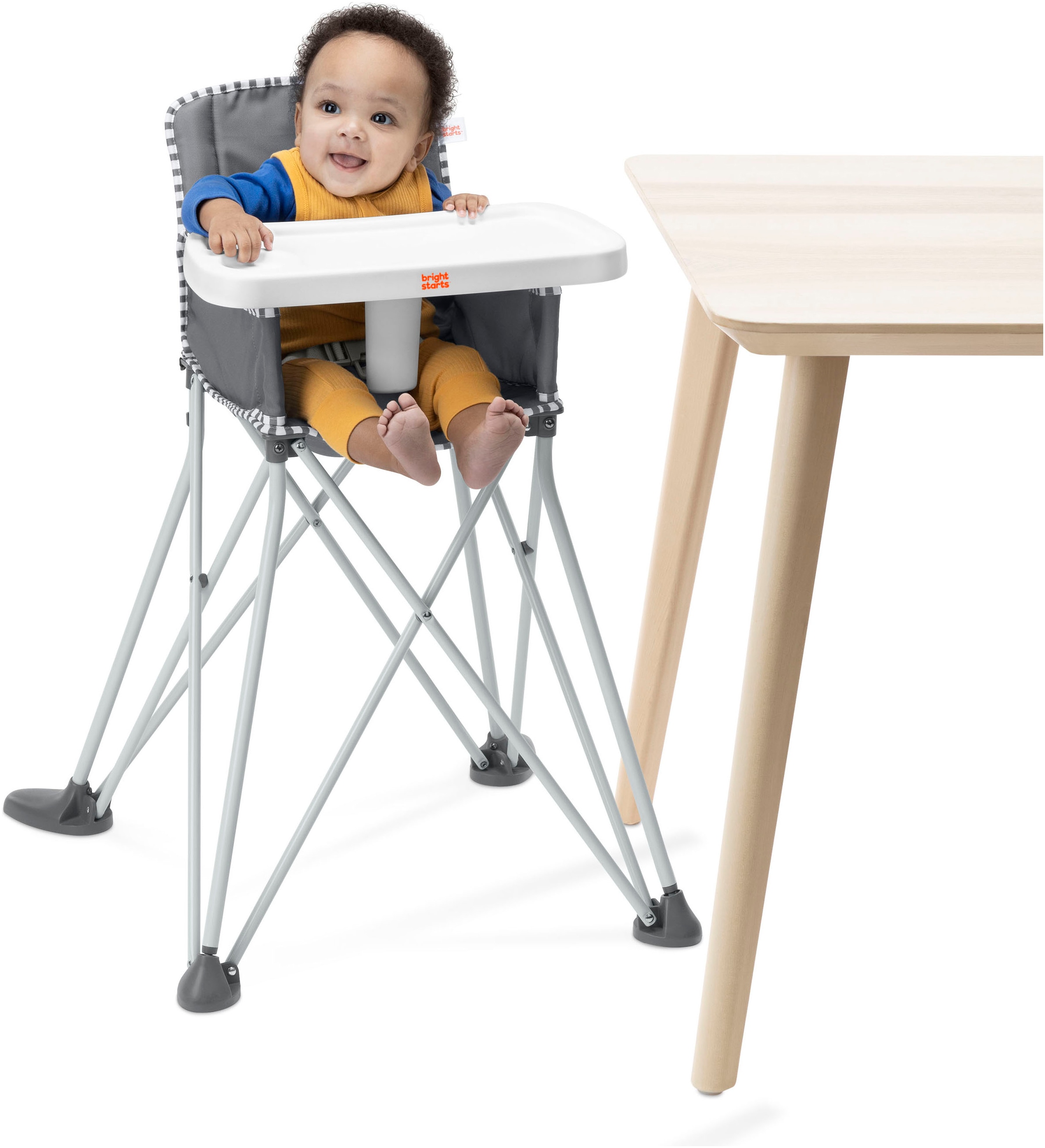 ingenuity Hochstuhl »Pop ‘N Dine Portable High Chair - Grau«, ideal für Unterwegs