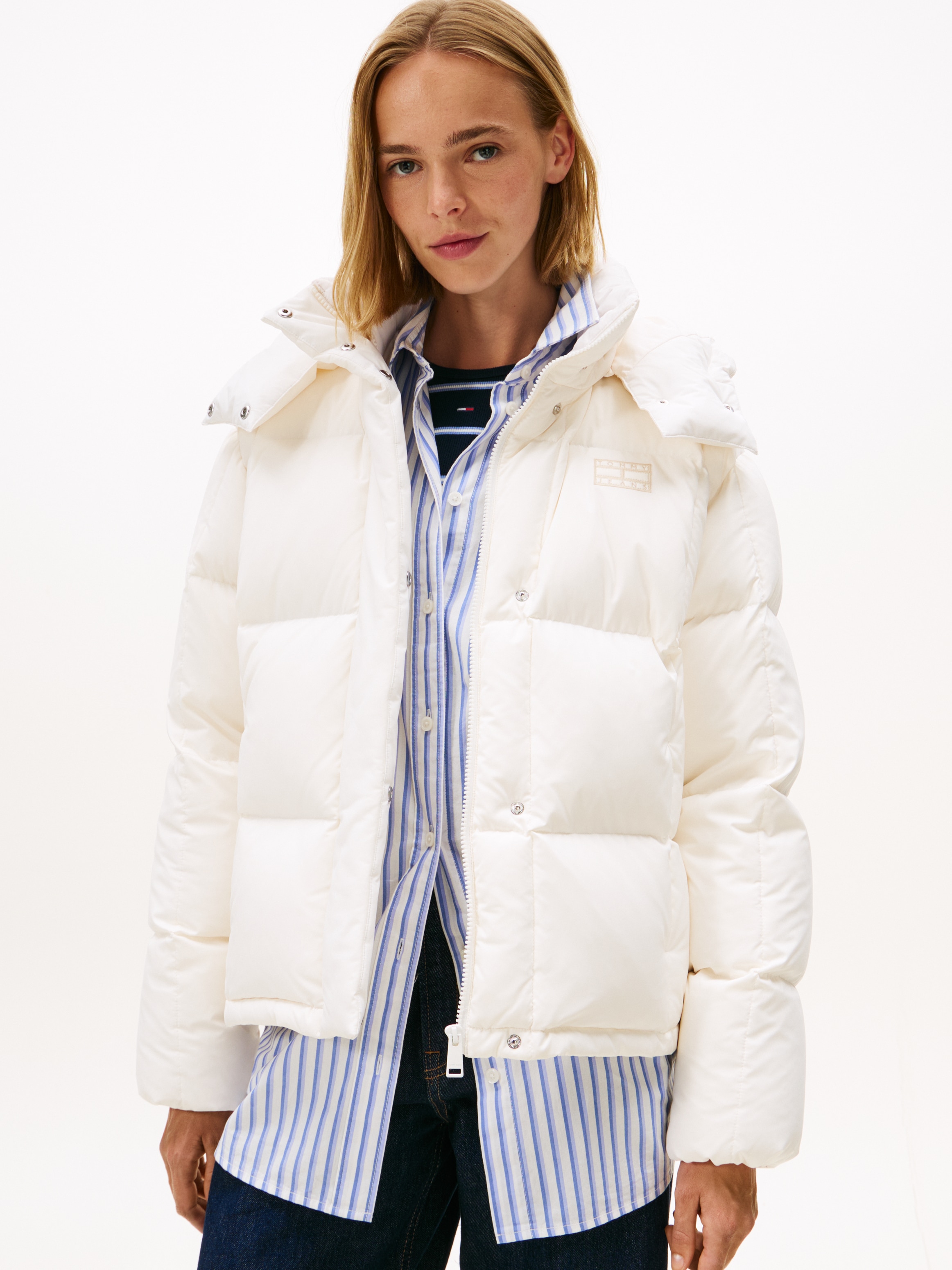 Tommy Jeans Steppjacke »TJW ALASKA GRID DOWN JACKET EXT« mit Kapuze