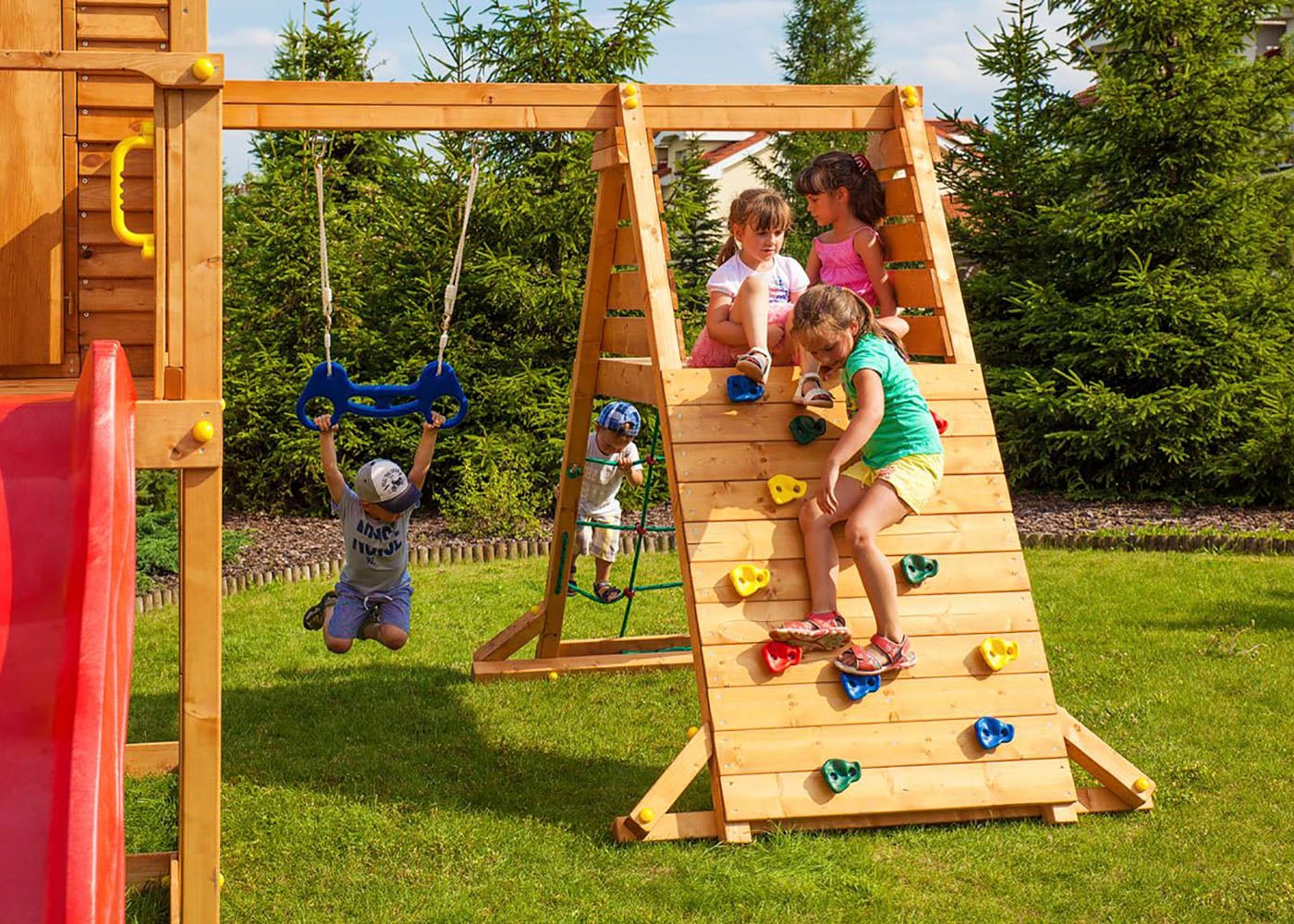 FUNGOO Spielturm »MAXI SET SPIDER LAND«, mit Schaukel & Rutsche, Klettererweiterung