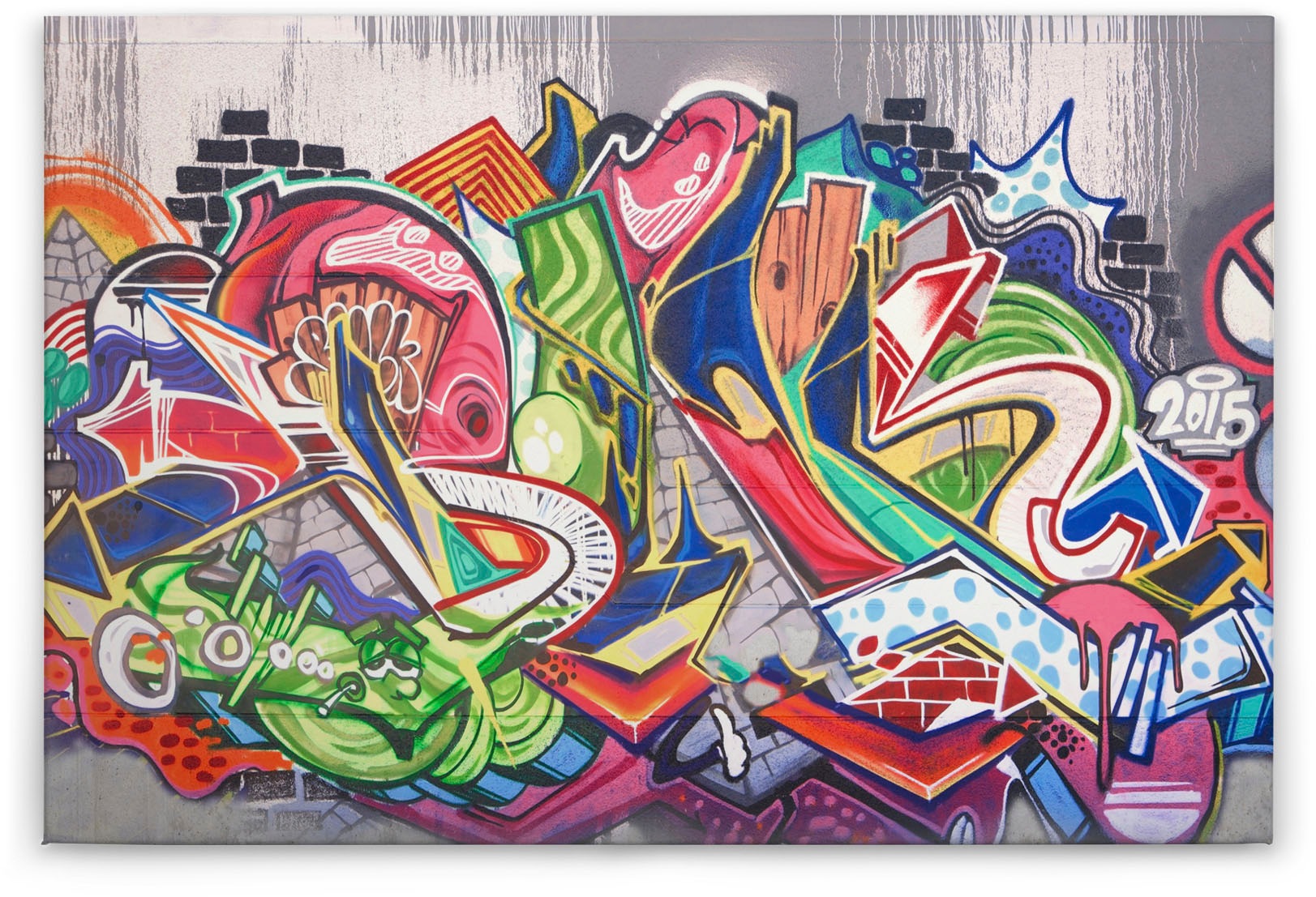 Bricoflor Graffiti Bild Auf Leinwand Bunt Street Art Wandbild Für Wohnzimme günstig online kaufen