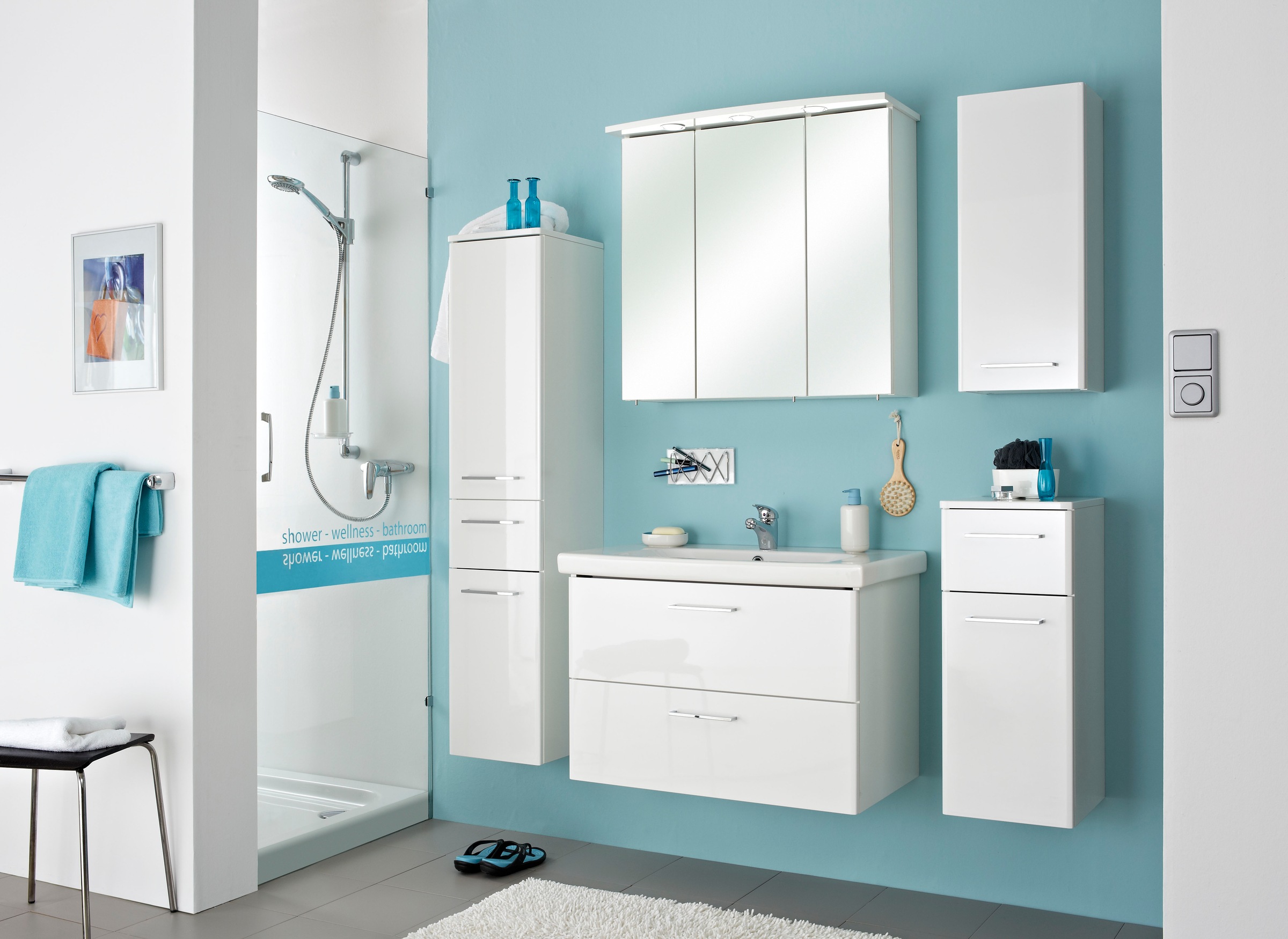 Saphir Badmöbel-Set »Quickset 316 5-teilig, Keramikwaschtisch mit LED-Spieg günstig online kaufen