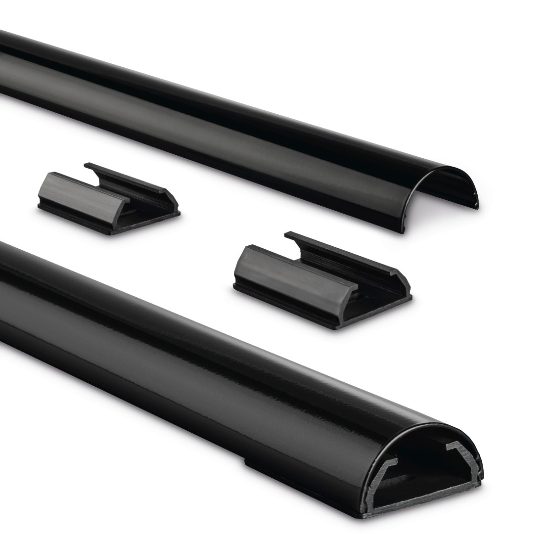 Hama Kabelkanal »Aluminium Kabelführung zum Schrauben oder Kleben für 5 Kabel, halbrund«, Kabelmanagement, 110 cm Länge