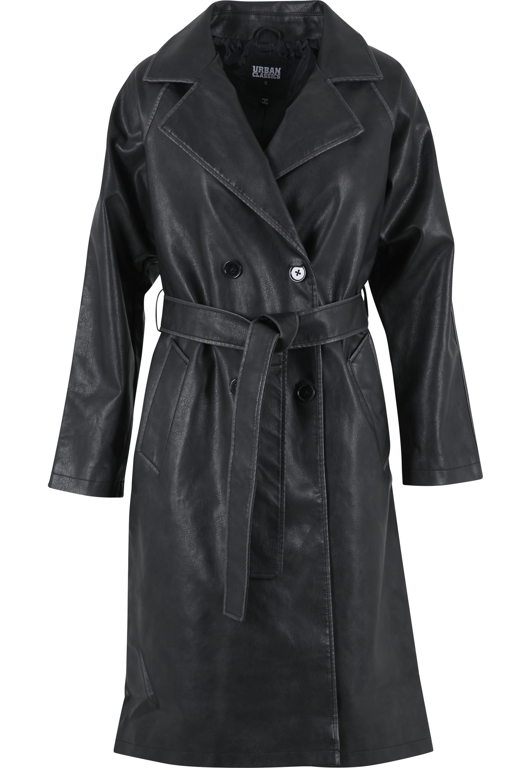 URBAN CLASSICS Winterjacke »Urban Classics Ladies Vintage Trenchcoat« 1 Stk. tlg. ohne Kapuze