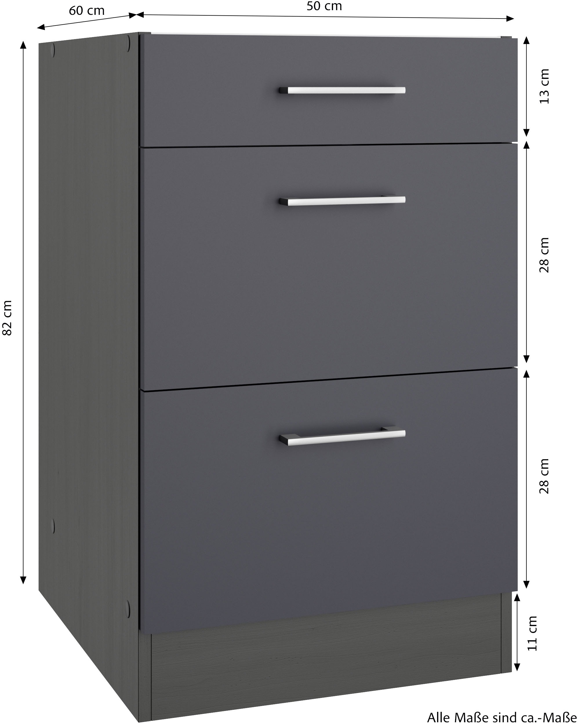 KOCHSTATION Unterschrank »KS-Milan« Auszugschrank 50 cm, matte oder hochglänzende Fronten