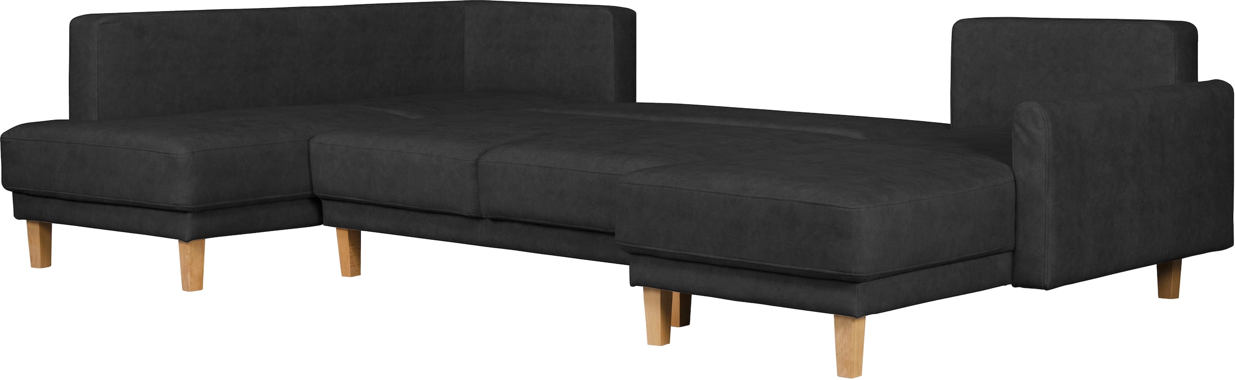 Home affaire Wohnlandschaft »TRIPLO U-Form wahlweise mit Schlaffunktion, B/T/H: 310/192/90 cm«, Schlafsofa, auch mit Bettkasten, Steppung im Rückenkissen