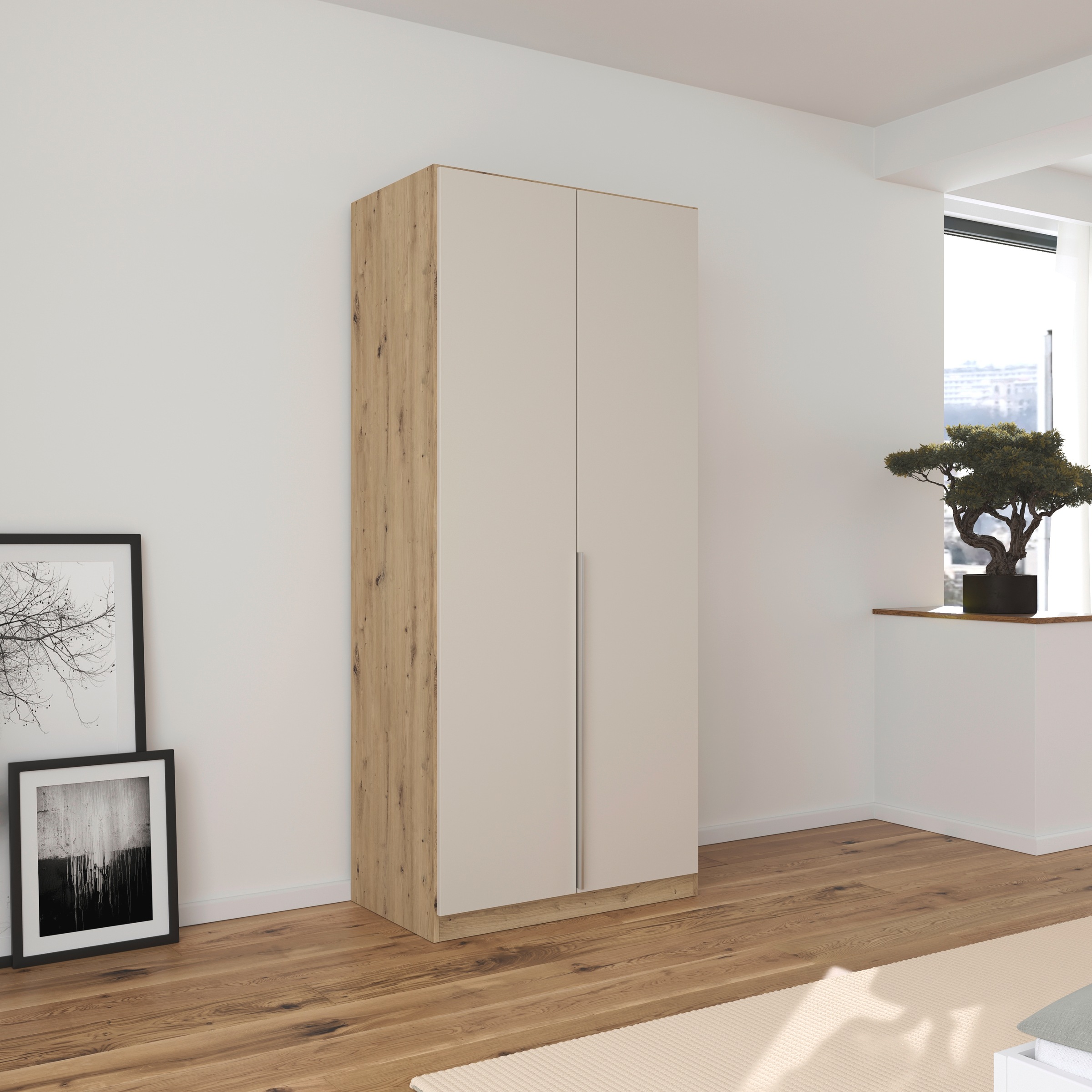 rauch Drehtürenschrank »Kleiderschrank Schrank Garderobe AGORDO TOPSELLER Schlafzimmer«, (in zwei Griff-Farben mit Dekor- oder Hochglanzfront), durchdachte Innenausstattung, in 6 Breiten und 2 Höhen MADE IN GERMANY