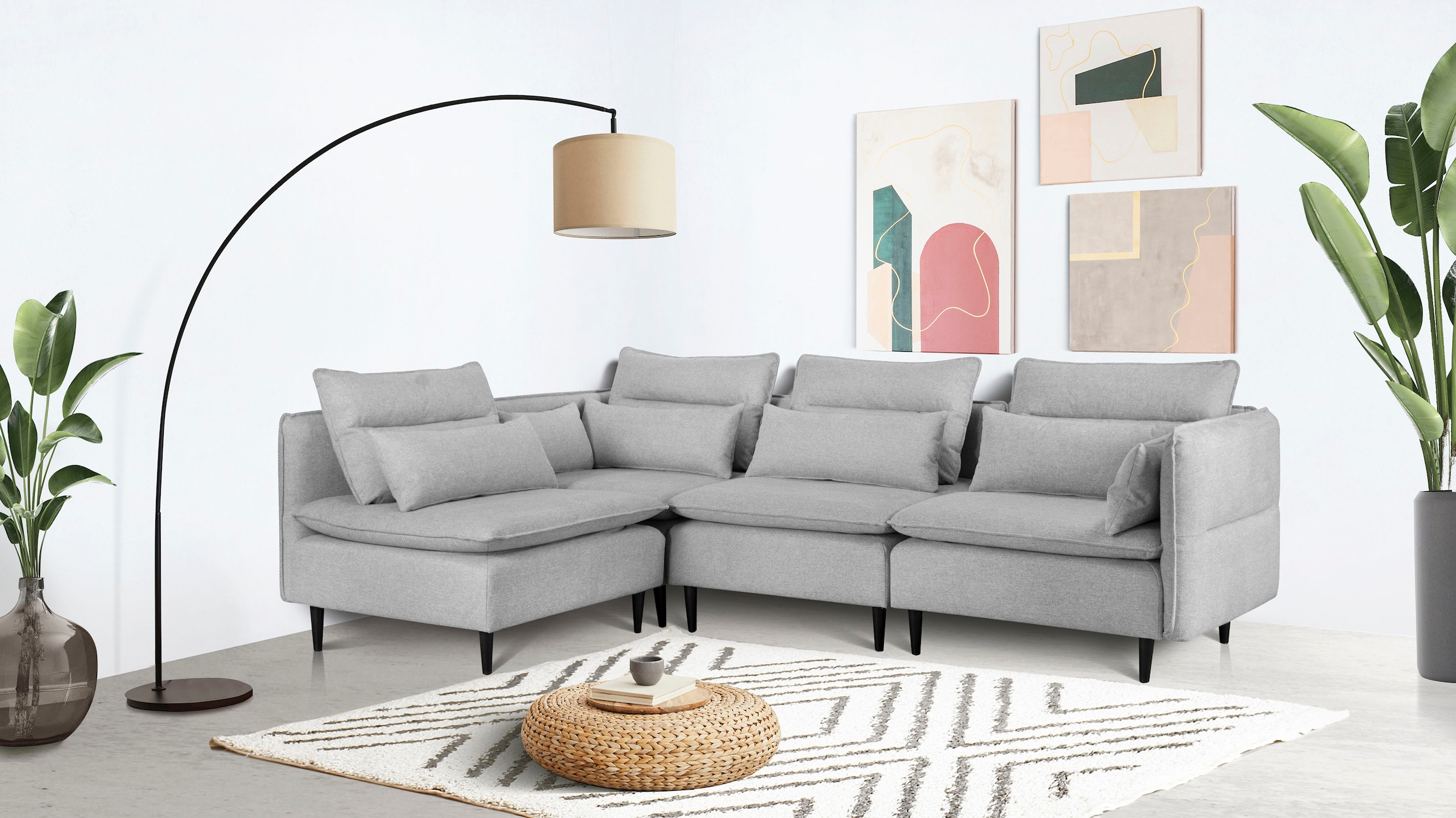 andas Ecksofa »ALVIK L-Form«, zusammengesetzt aus Modulen, erweiterbar mit günstig online kaufen