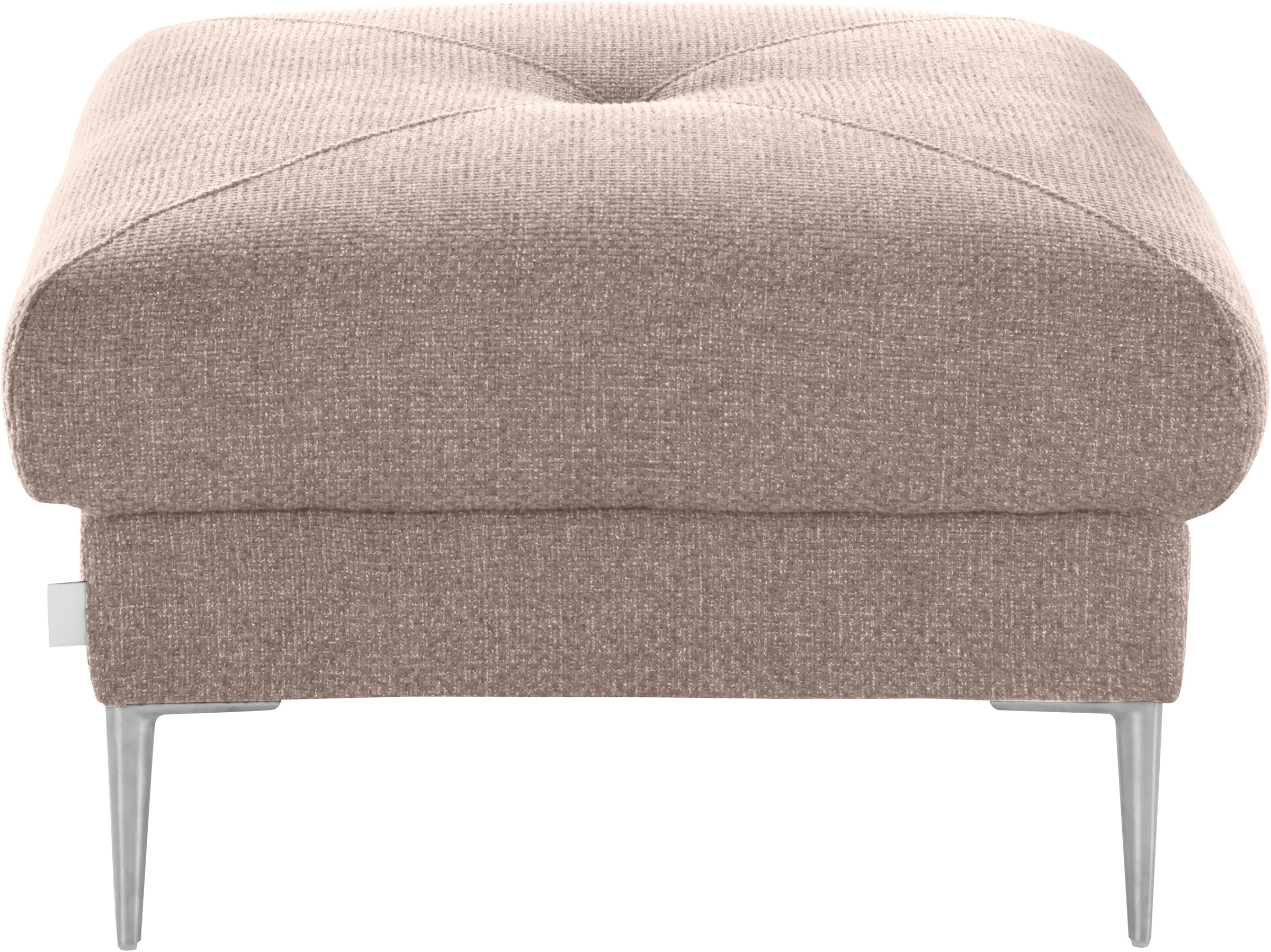 TRENDMANUFAKTUR Hocker »Chilltime, elegant und bequem durch Komfortsitzhöhe 46cm, hoher Fuß«, mit eleganter Kreuznaht auf der Sitzfläche