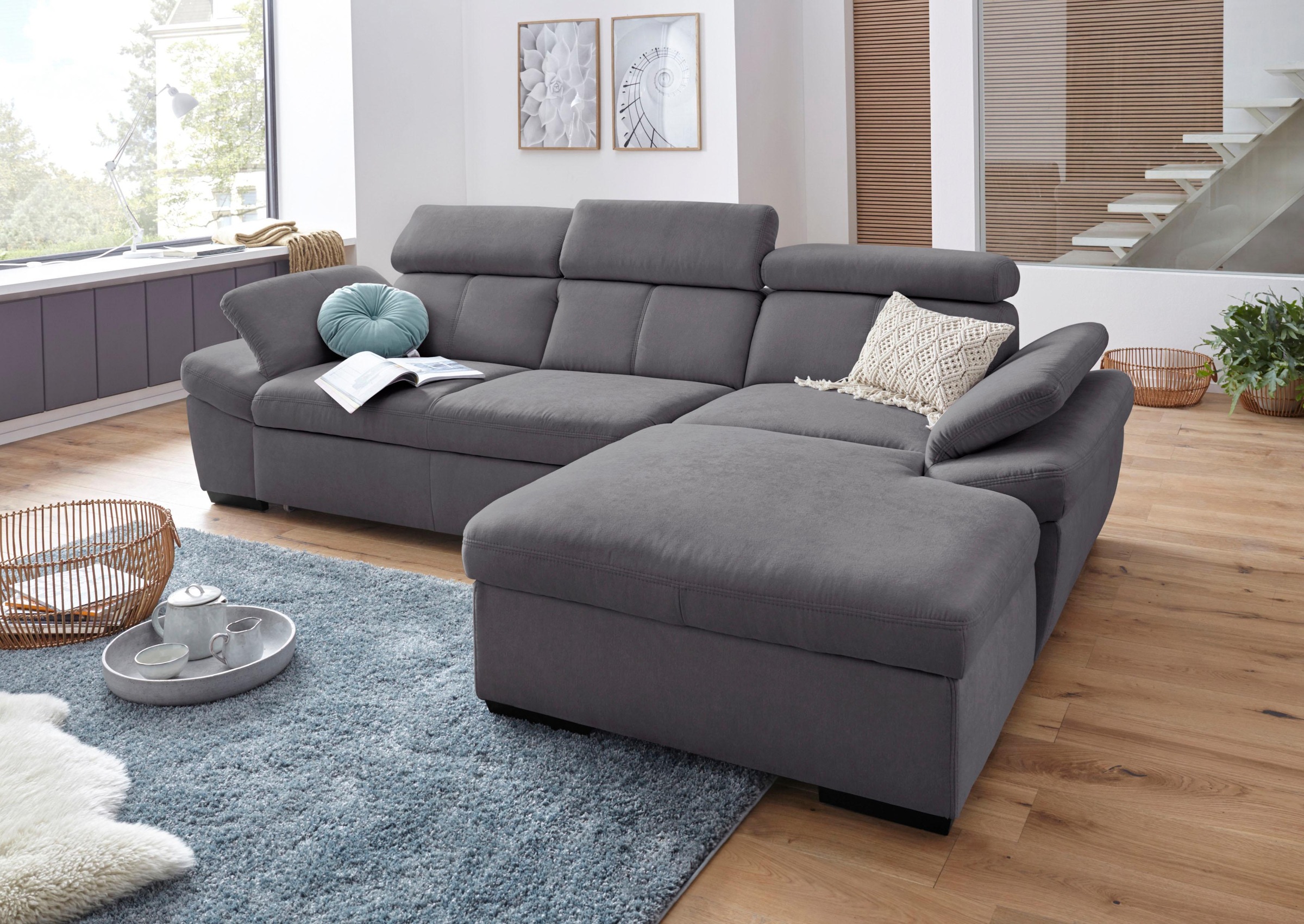 exxpo - sofa fashion Ecksofa »Salerno, inkl. Kopf- und Armteilverstellung, günstig online kaufen