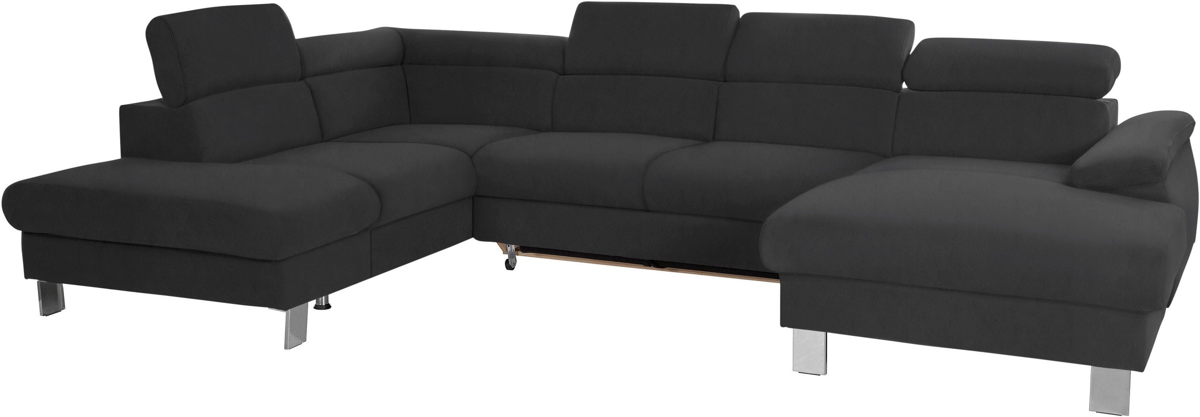 COTTA Polstergarnitur »Komaris U-Form«, (Set), Set bestehend aus: Wohnlandschaft mit Kopfteilverstellung & Hocker