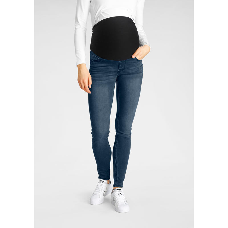 NEUN MONATE Umstandsjeans »Stretch-Jeans für Schwangerschaft und Stillzeit« Umstandsjeans mit hoher Leibhöhe, ohne Gürtelschlaufen, Waschung...