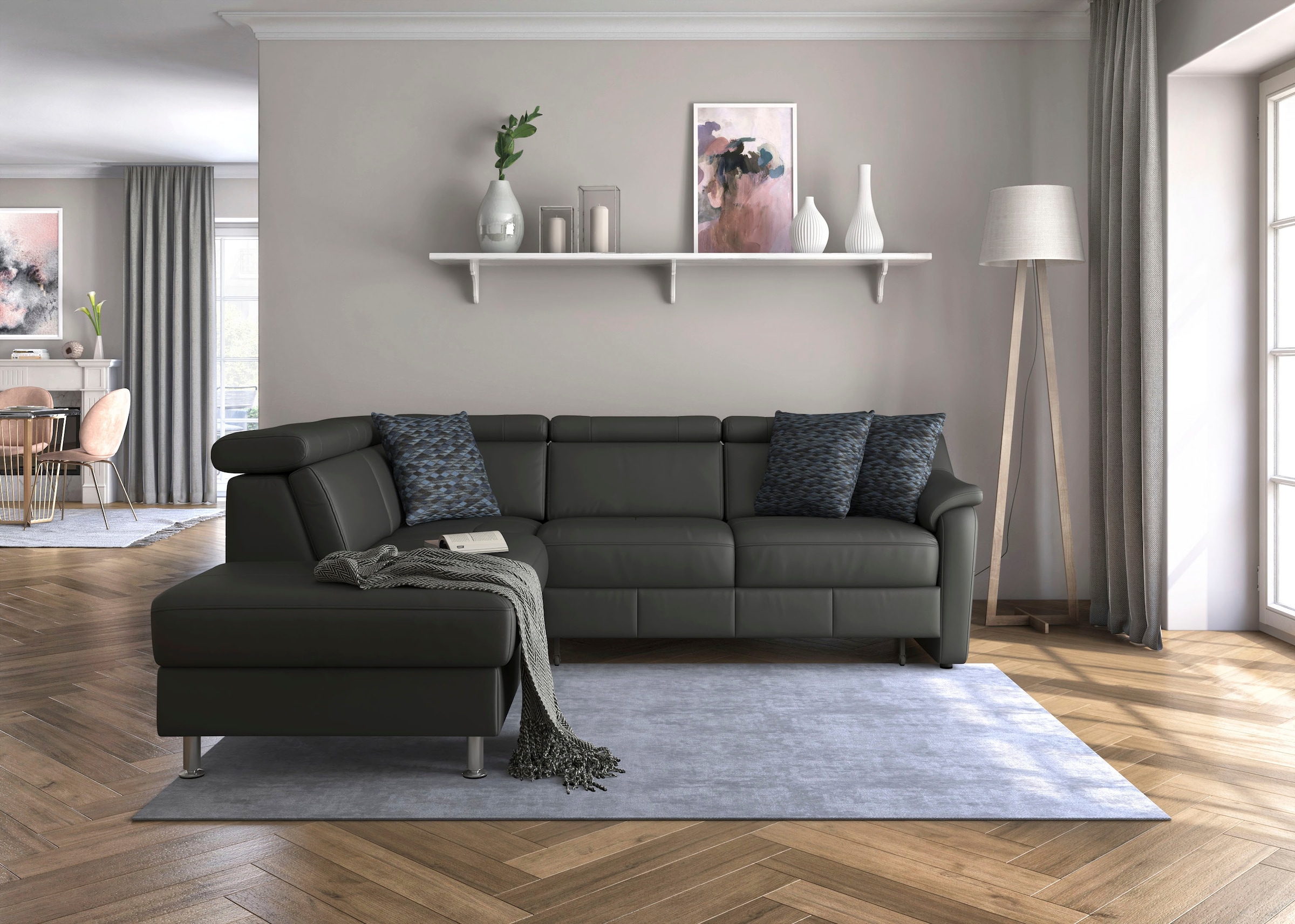 sit&more Ecksofa »Freetown L-Form«, inklusive Kopfteilverstellung und komfortablem Federkern