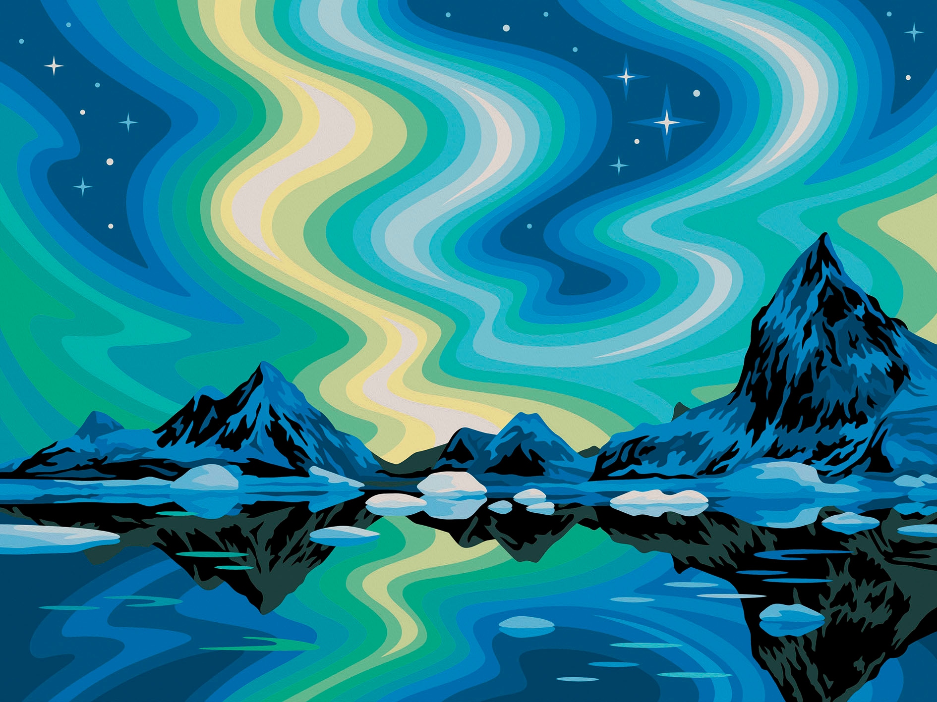 Ravensburger Malen nach Zahlen »CreArt, Leinwand Nordlichter« Made in Europe