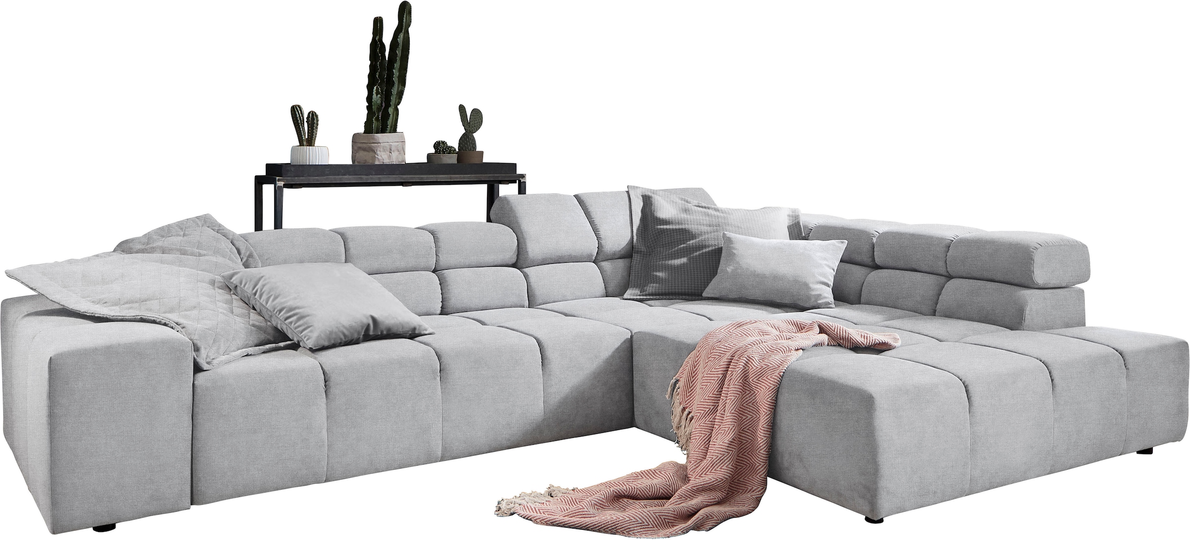 INOSIGN Ecksofa »Ancona incl. Kopfteilverstellung, OTTOs Choice, Breite 319cm, L-Form«, wahlweise motorische Sitztiefenverstellung, auch in Cord + Easy Care