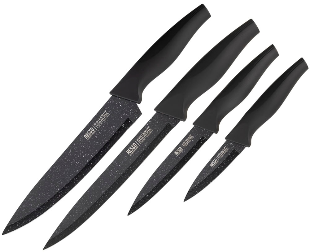 RESTO Kitchenware Messer-Set »Leo, Edelstahlmesser 4-teilig in Magnet-Geschenkbox«, (Set, 4 tlg.), Kochmesser, Tranchiermesser, Universalmesser, Gemüsemesser