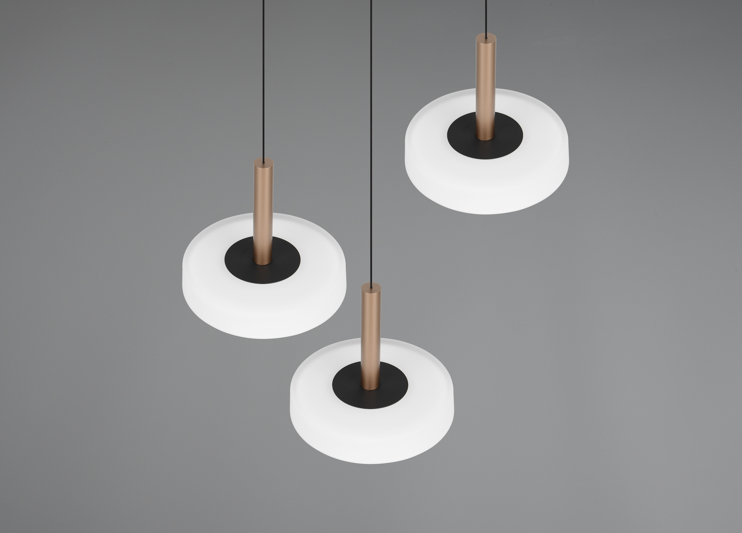 TRIO Leuchten LED Pendelleuchte »CELESTE dimmbare LED Hängelampe aus Metall und Glas, 7,5W, 750 Lumen«, 3 flammig, Leuchtmittel LED-Board | LED fest integriert, 3-flammig einfach höhenverstellbar von 50-200 cm 3-Stufen Dimmfunktion