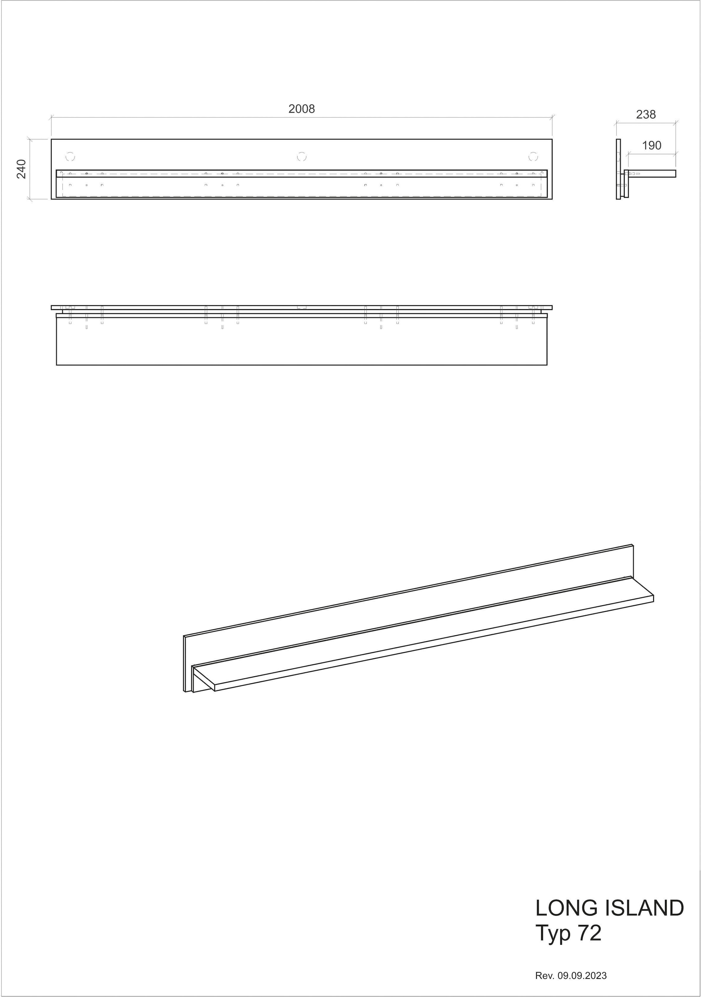 INOSIGN Wandboard »LONG ISLAND«, in moderner Trendfarbe, inklusive Beleuchtung
