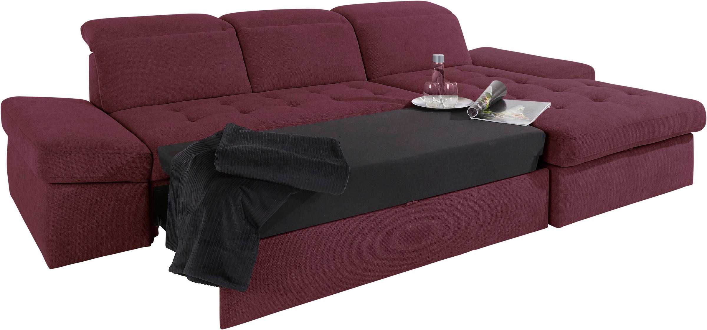 sit&more Ecksofa »Stardust L-Form«, wahlweise mit Bettfunktion und Bettkasten