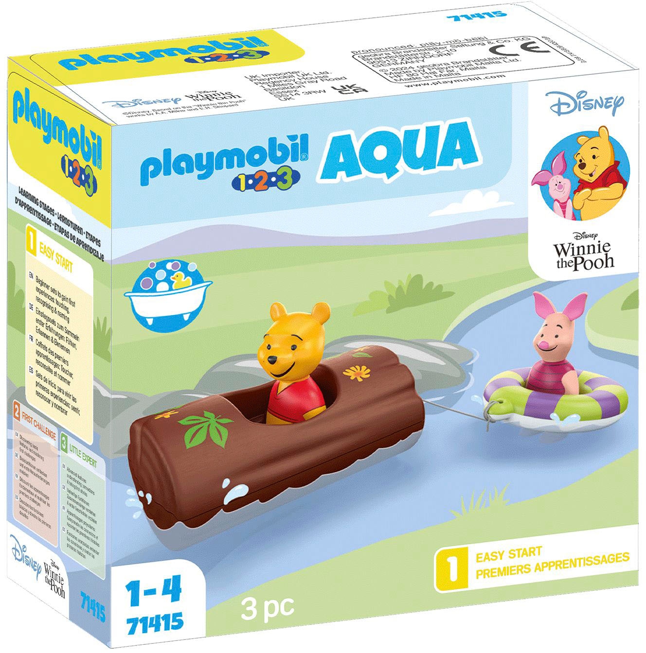 Playmobil® Konstruktions-Spielset »1.2.3 & Disney: Winnies & Ferkels Wasserabenteuer (71415)«, (3 St.), Disney & Winnie the Pooh, Aqua; Made in Europe