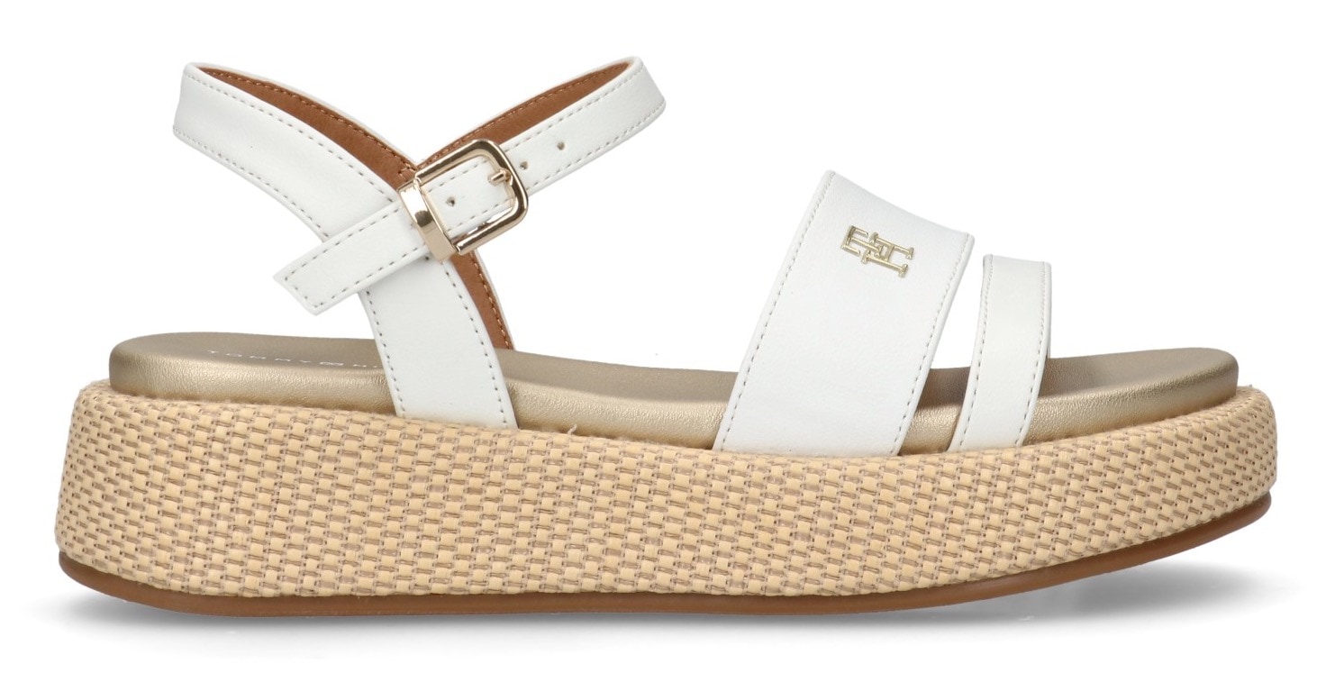Tommy Hilfiger Keilsandalette, Sandalette, Plateausandale mit modischem Absatz