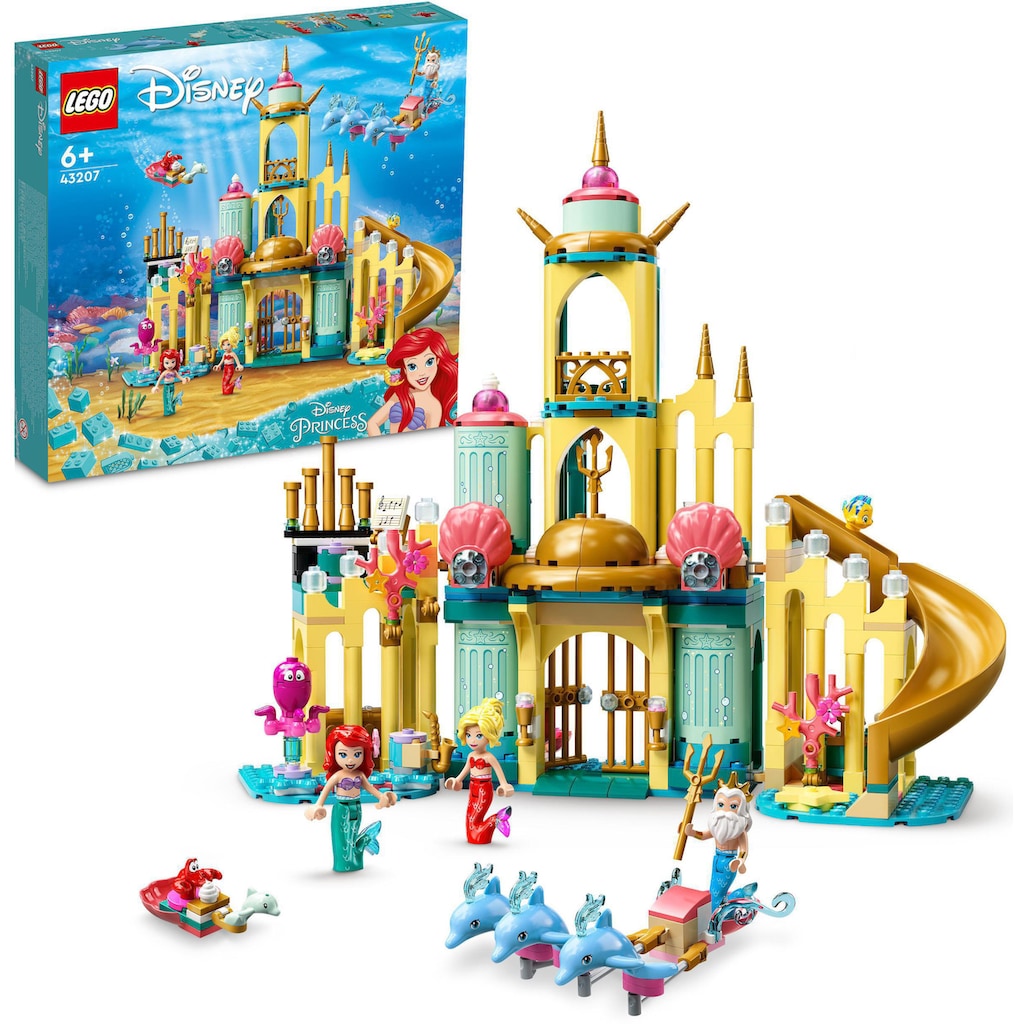 LEGO® Konstruktionsspielsteine »Arielles Unterwasserschloss (43207), LEGO® Disney Princess«, (498 St.), Made in Europe