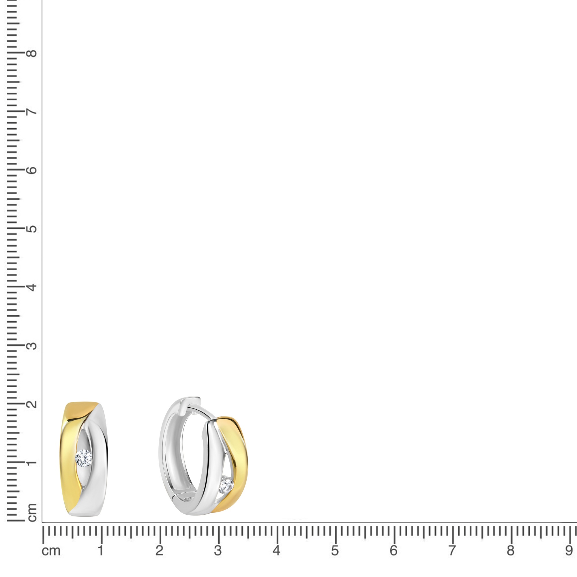 Vivance Paar Creolen »925/- Sterling Silber rhodiniert/vergoldet Zirkonia«