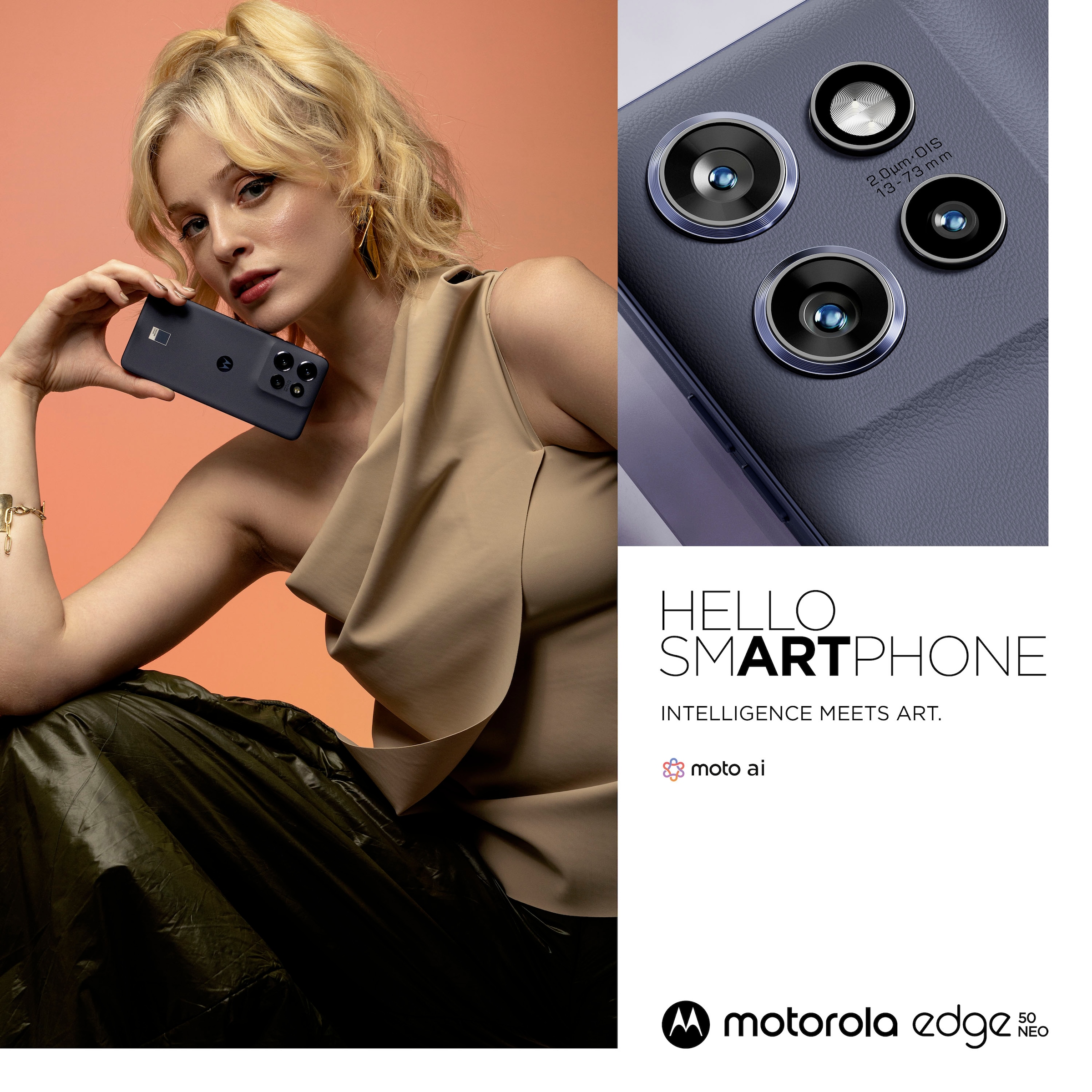 Motorola Smartphone »edge50 neo 256 GB«, PANTONE® Grisaille