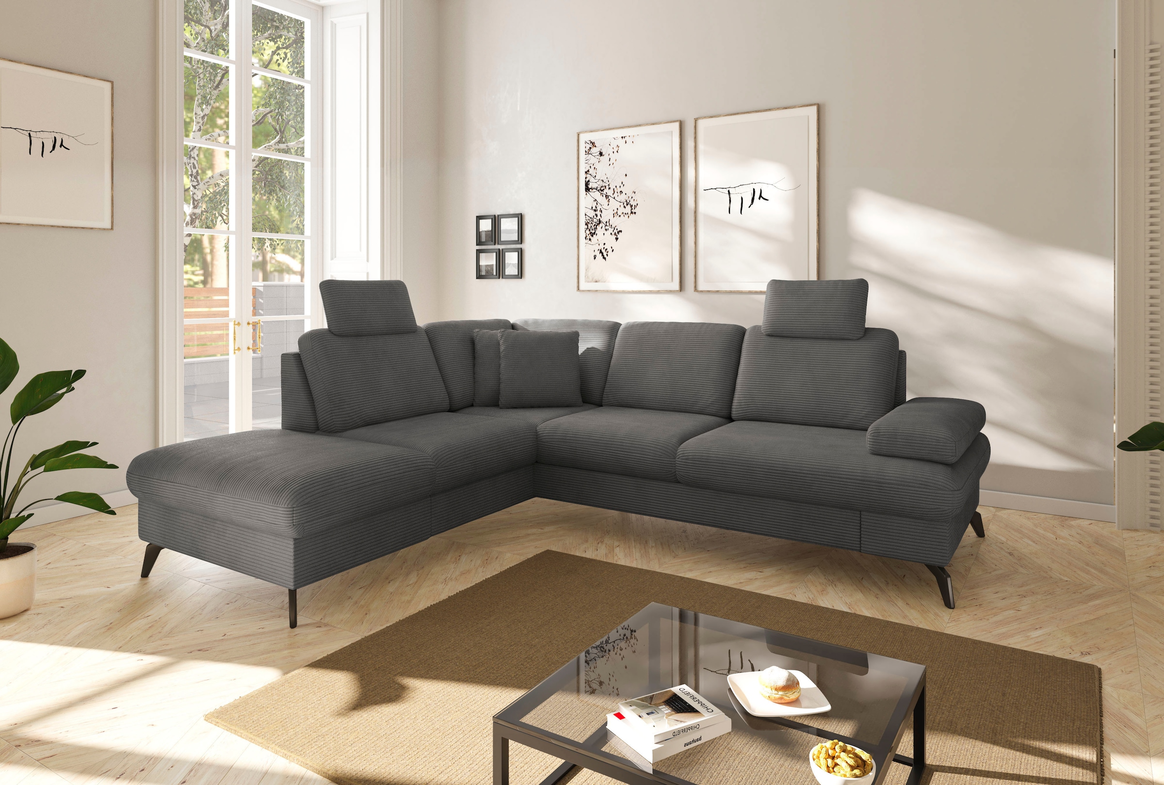 sit&more Ecksofa »Morris Jubi L-Form«, inkl. Armteilfunktion und 1 Zierkiss günstig online kaufen