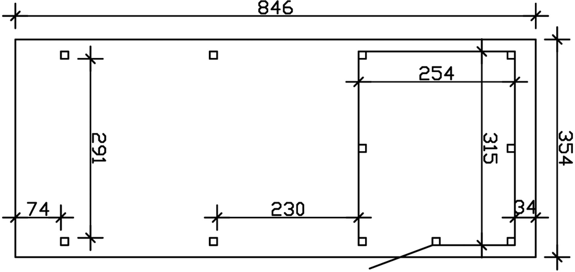 Skanholz Einzelcarport »Emsland«, Holz, 291 cm, Anthrazit