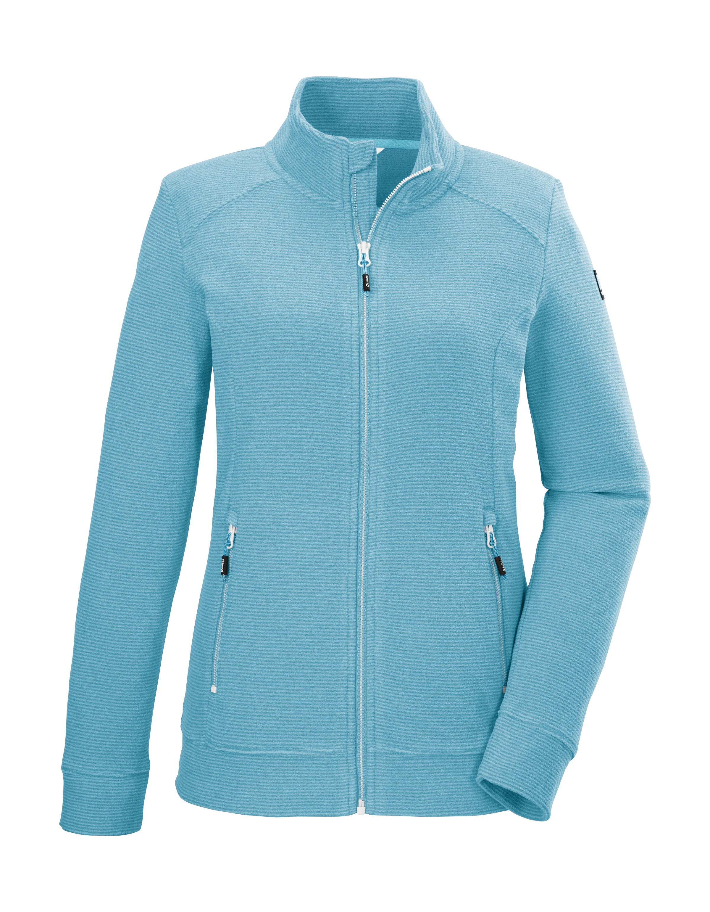 Killtec Fleecejacke »KOS 100 WMN FLC JCKT«, Gestreifte Damen-Fleecejacke mit Zipper-Taschen und Kinnschutz