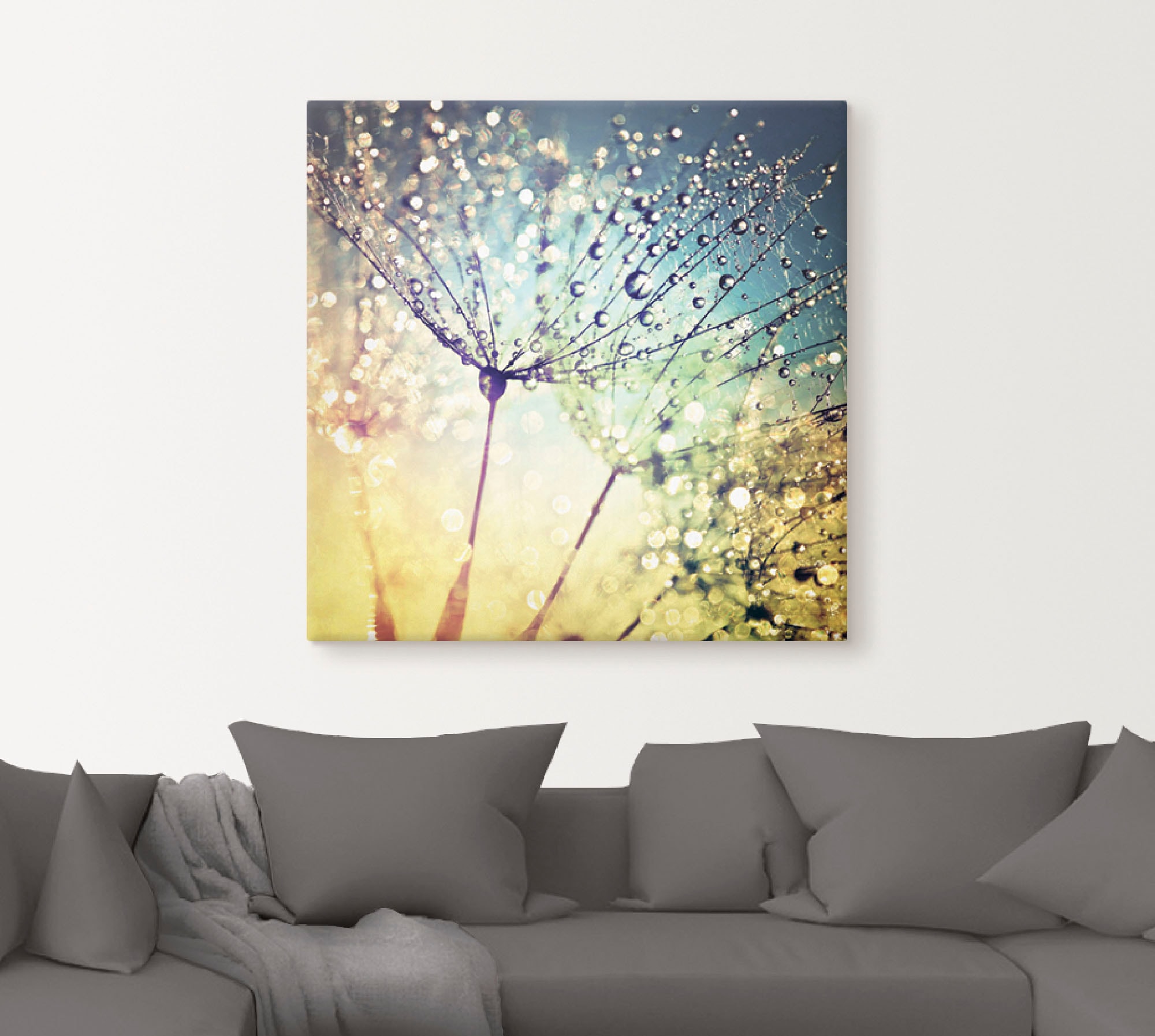 Artland Wandbild »Pusteblume Zaubertropfen«, Blumen, (1 St.), als Alubild, Outdoorbild, Leinwandbild, Poster, Wandaufkleber