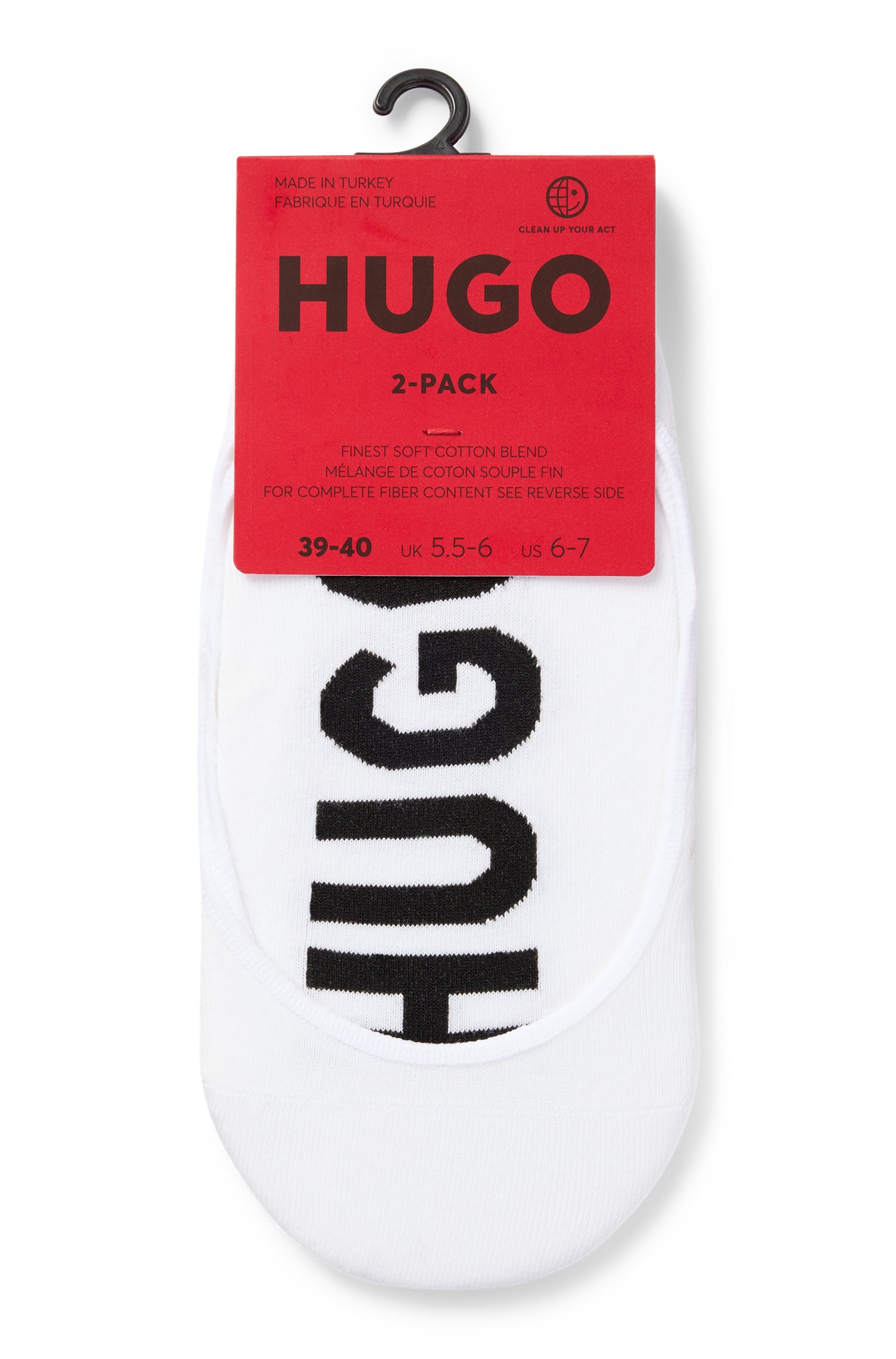 HUGO Underwear Sneakersocken »2P INVISIBLE W« Packung, 2er, 2 Stk. tlg. mit HUGO Logoschriftzug unter der Sohle