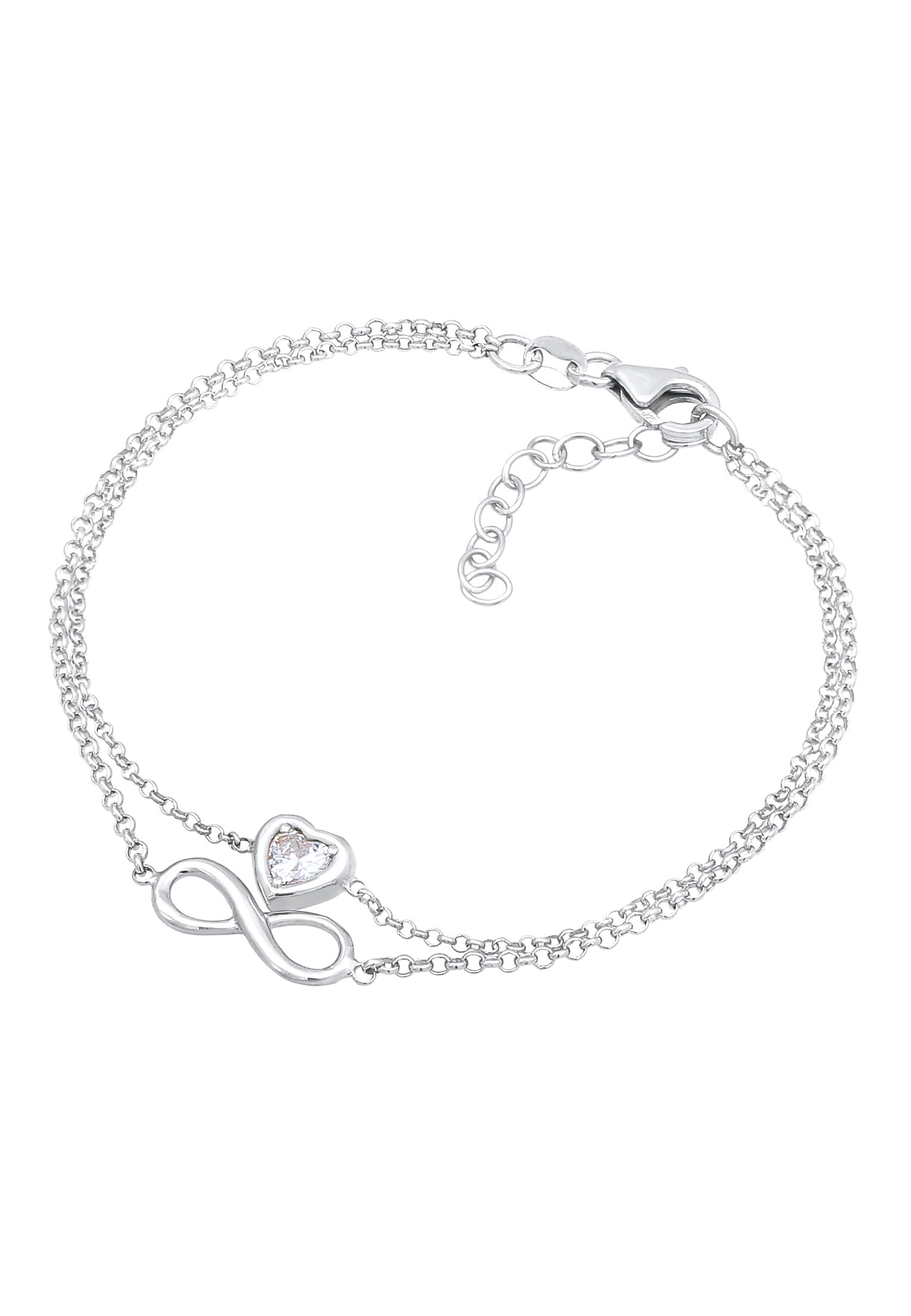 2. Bild von Elli Armband »Layer Infinity Herz Unendlichkeit 925 Silber«