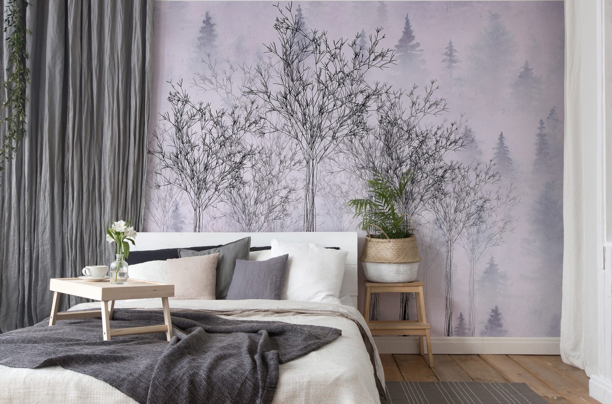 Architects Paper Fototapete »Atelier 47 Trees Artwork 2«, Wald, Vlies, Wand, Schräge, Decke
