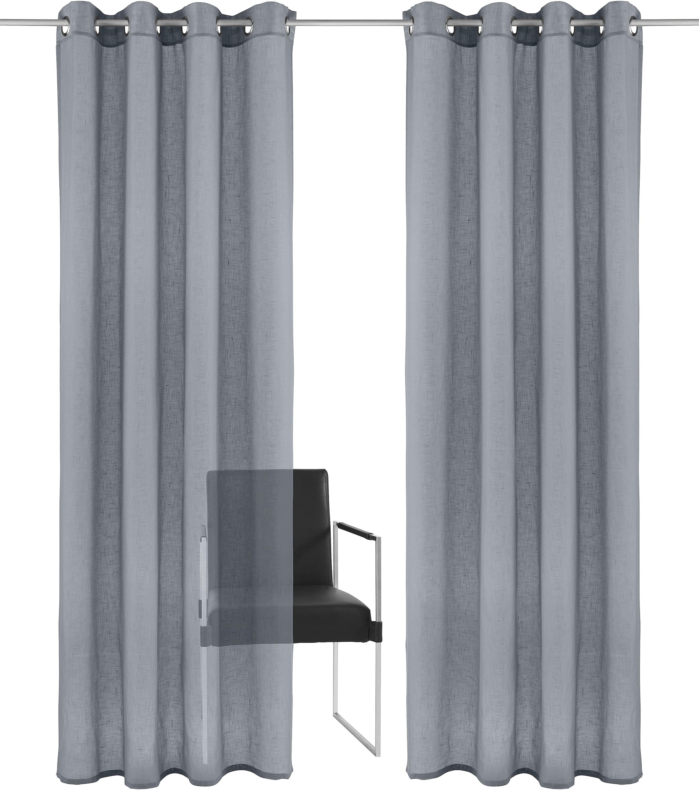 Home affaire Gardine »Mara« Ösen 1 Stk. tlg. transparent, Leinen Optik, mon günstig online kaufen