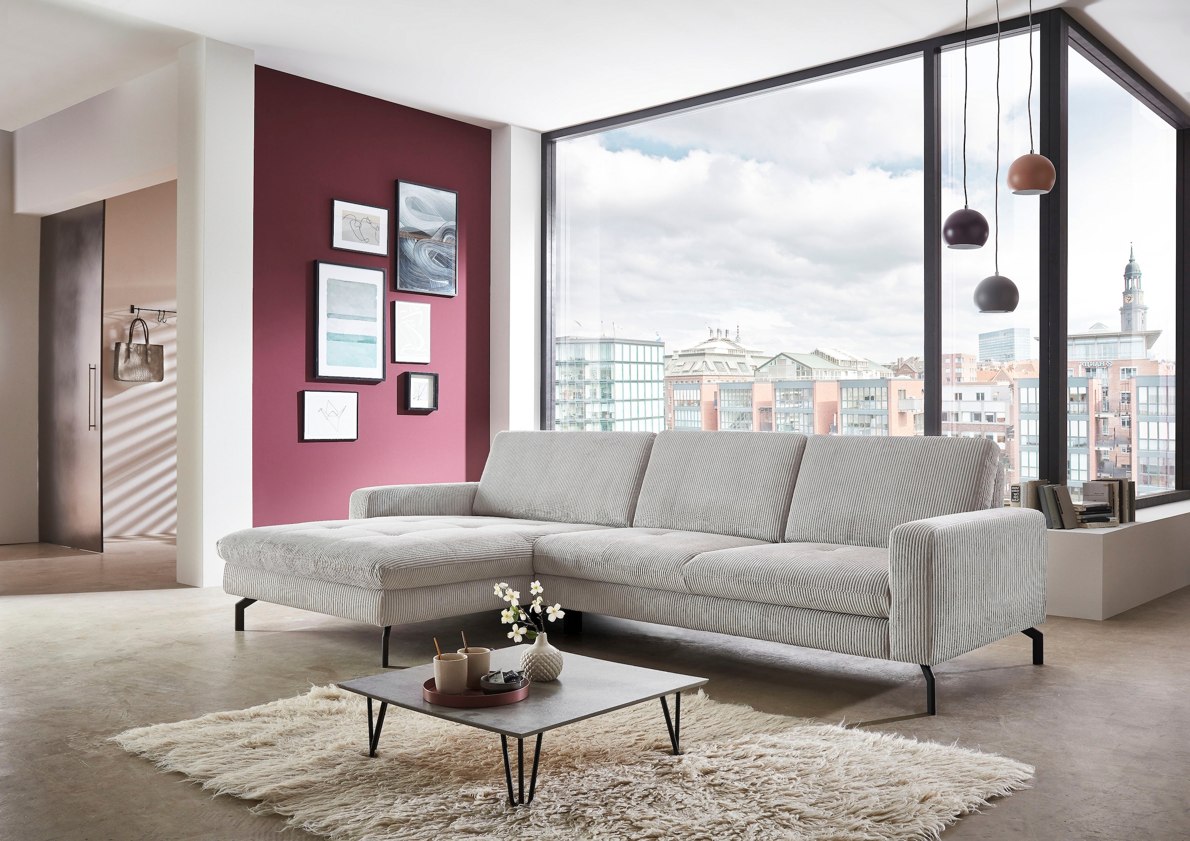 Die PlanBar Ecksofa »MP-IN20110 L-Form mit Federkern-Polsterung« optional mit Funktionen erhältlich