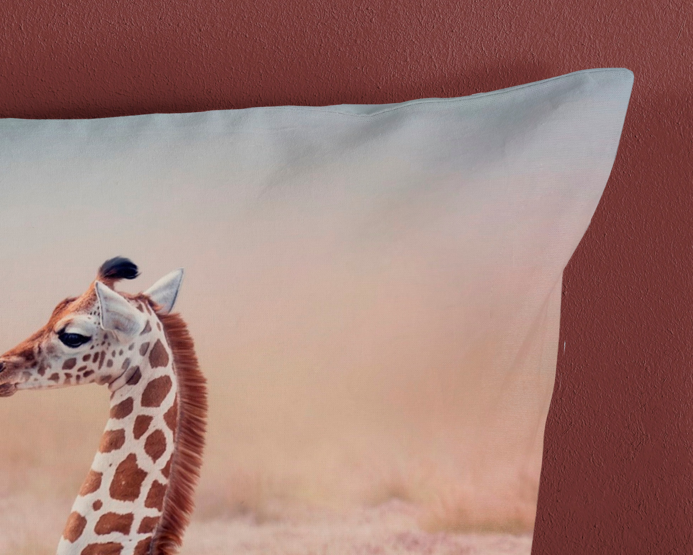 good morning Kinderbettwäsche »Sima«, Baumwolle, 135x200, Reißverschluss, Wendeoptik, Kind, Giraffe, Sand