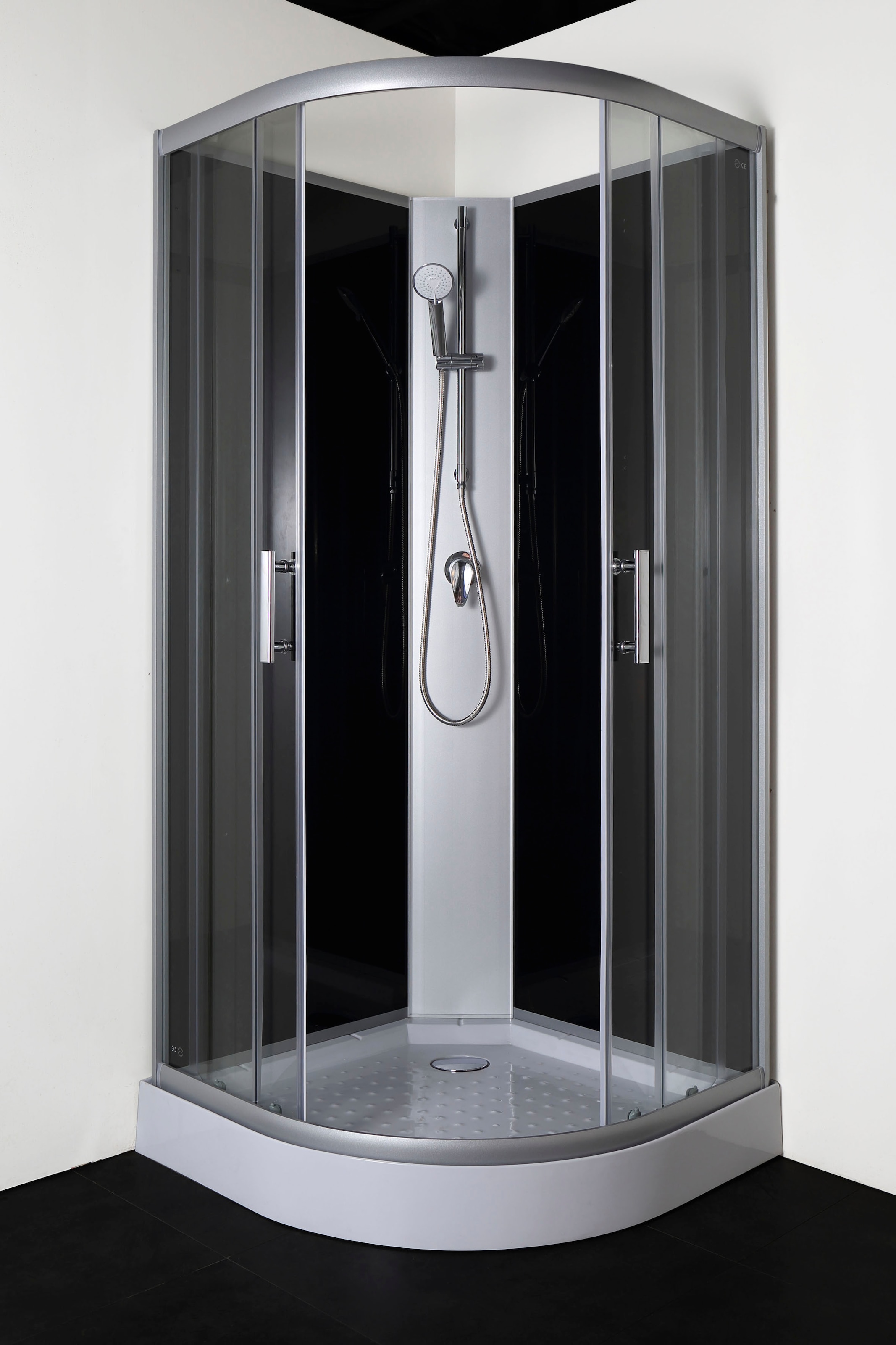 Sanotechnik Komplettdusche »RIO Black«, Viertelkreisdusche