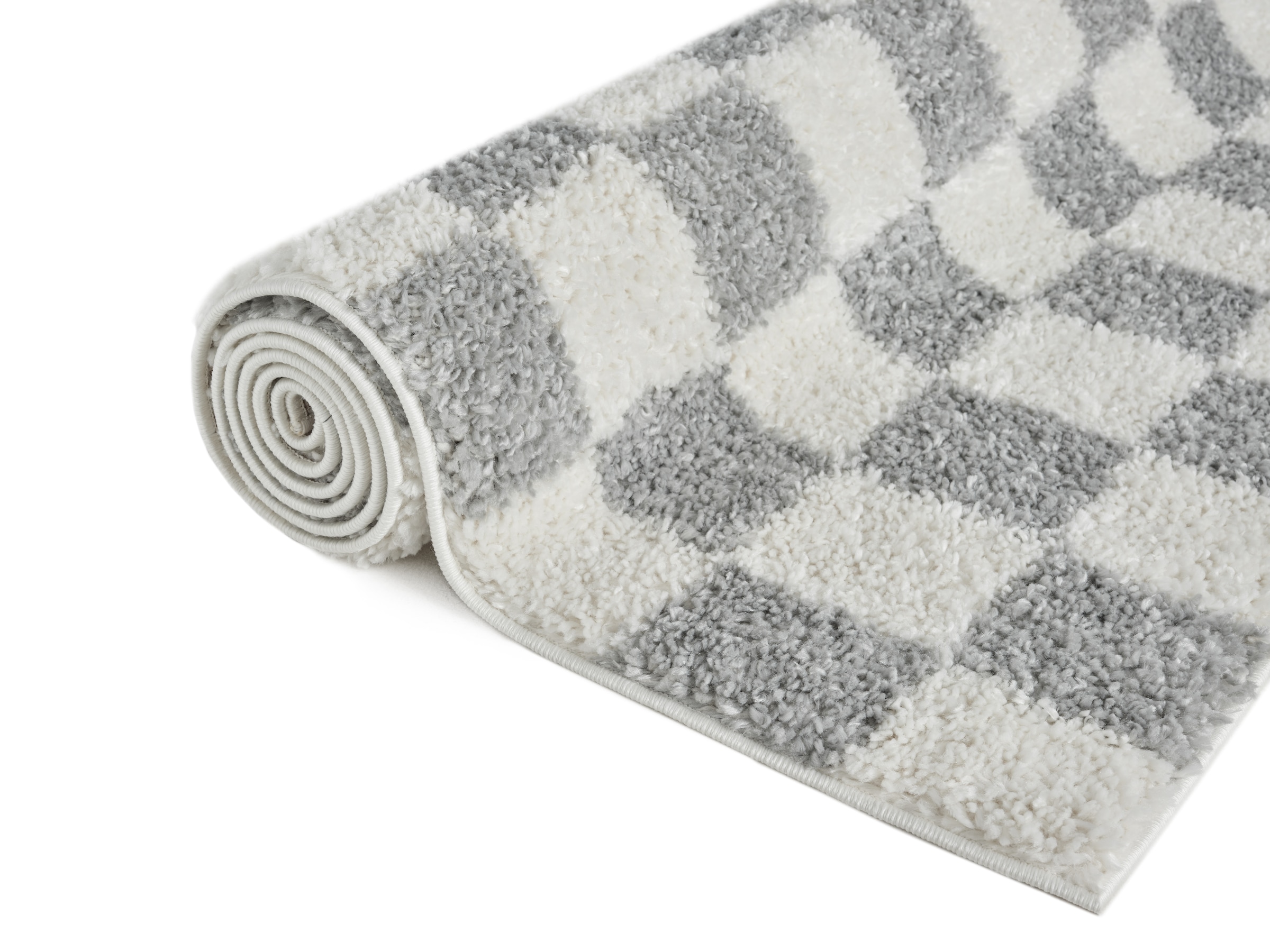 OTTO home Hochflor-Teppich »Kiiki«, rechteckig, 30 mm Höhe, Kariert, auffälliges Schachbrettmuster, Wohnzimmer, Schlafzimmer