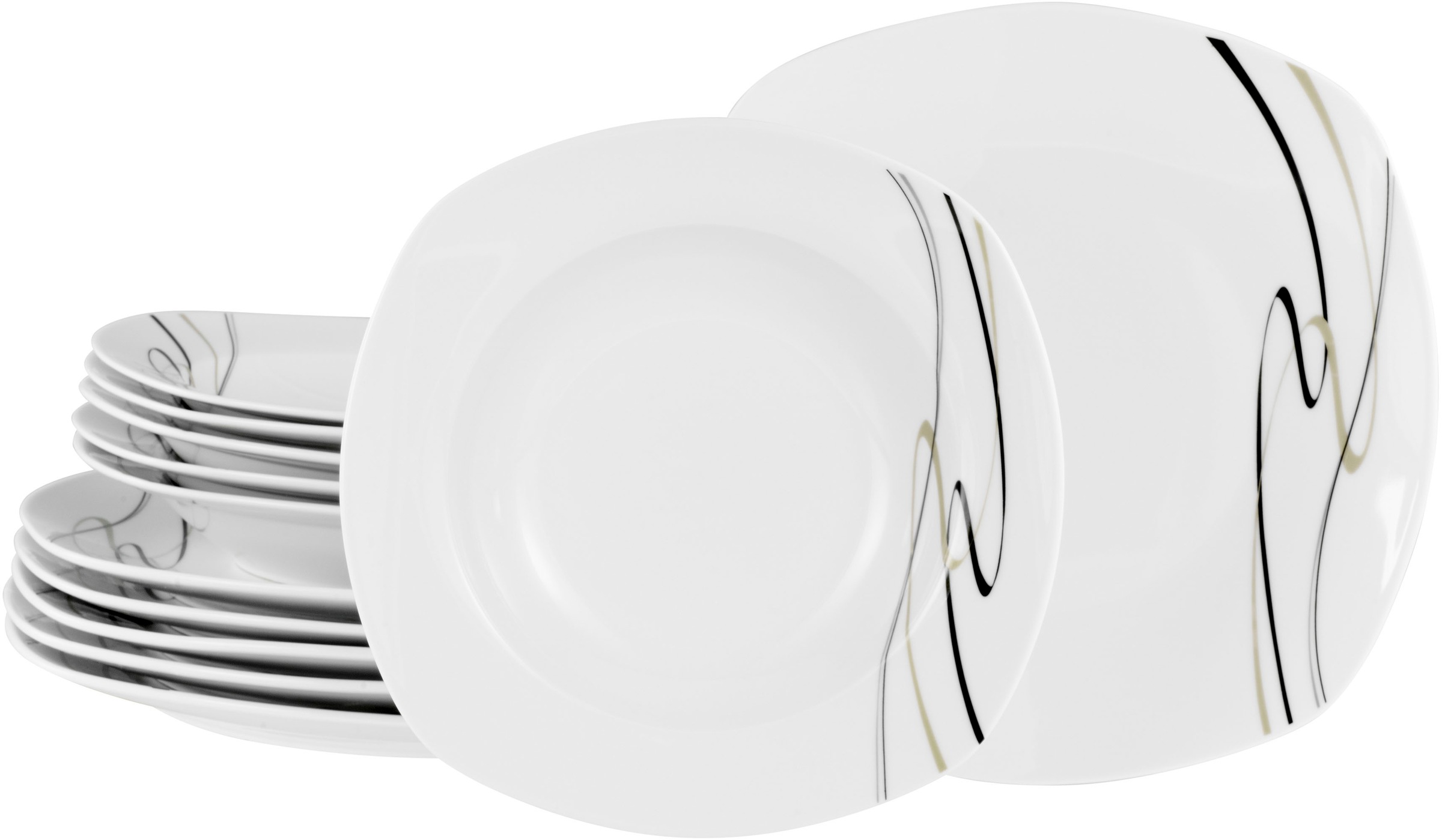 CreaTable Tafelservice »Amelie Piazza, Tafel-Service 12-tlg« Elegant, Schwu günstig online kaufen