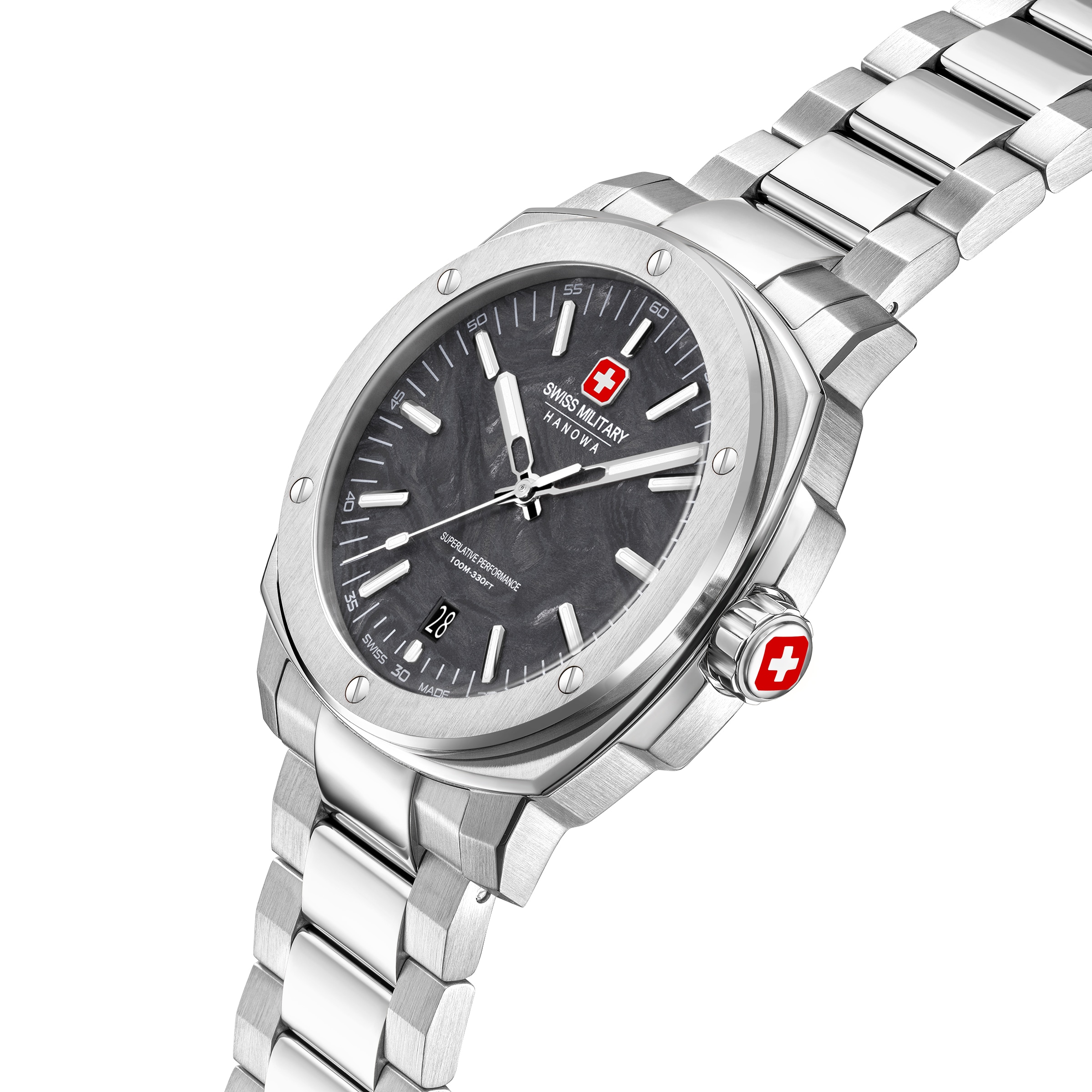 Swiss Military Hanowa Quarzuhr »Sirius Lightning« Armbanduhr, Herrenuhr, Swiss Made, Edelstahlarmband, analog, Tag