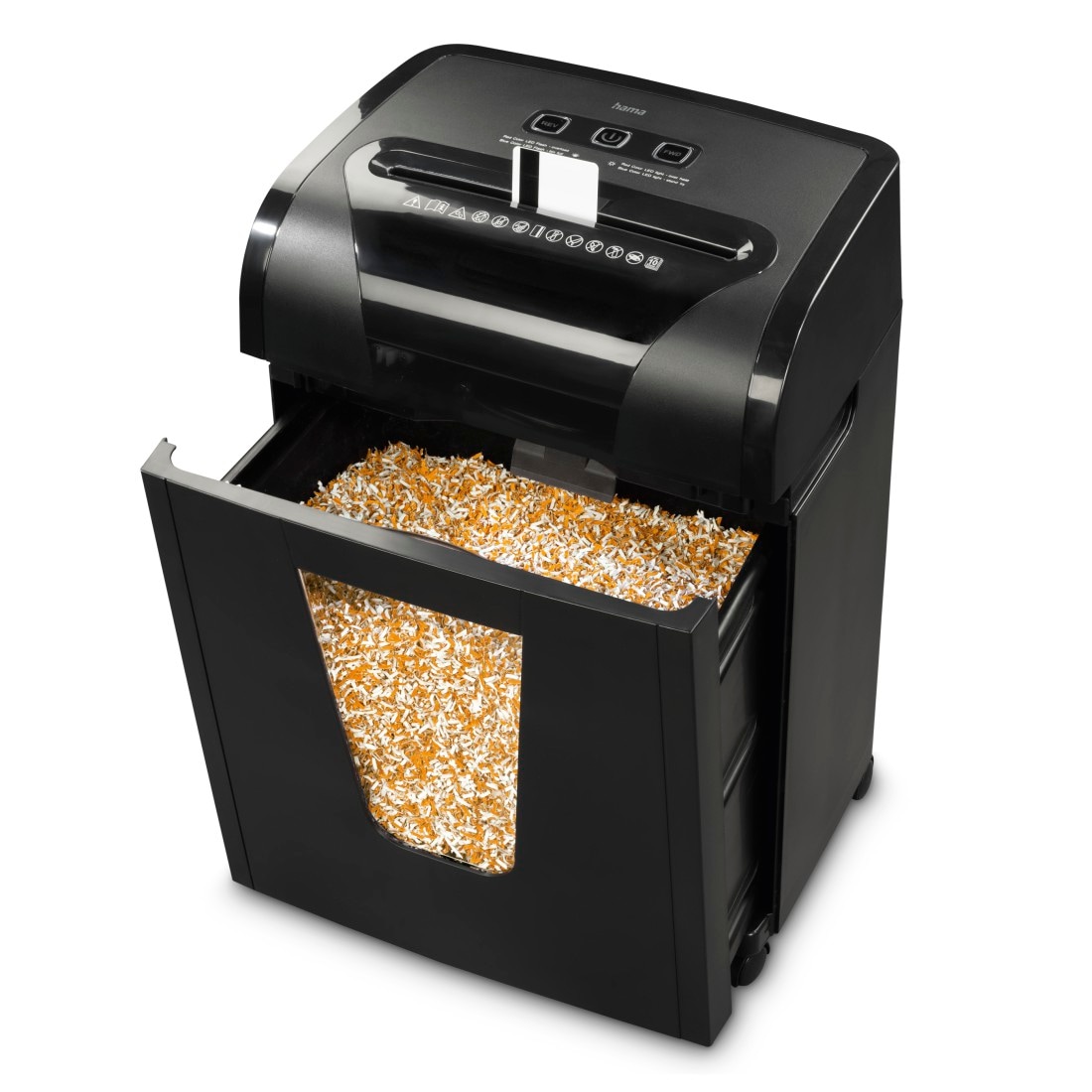 Hama Aktenvernichter »Aktenvernichter Mikroschnitt (Papier + Plastik, Korb, 10 Blatt, P5)«, Mit Papierkorb, 2 x 12 mm Mini-Schnitzel, Automatik, Rücklauf
